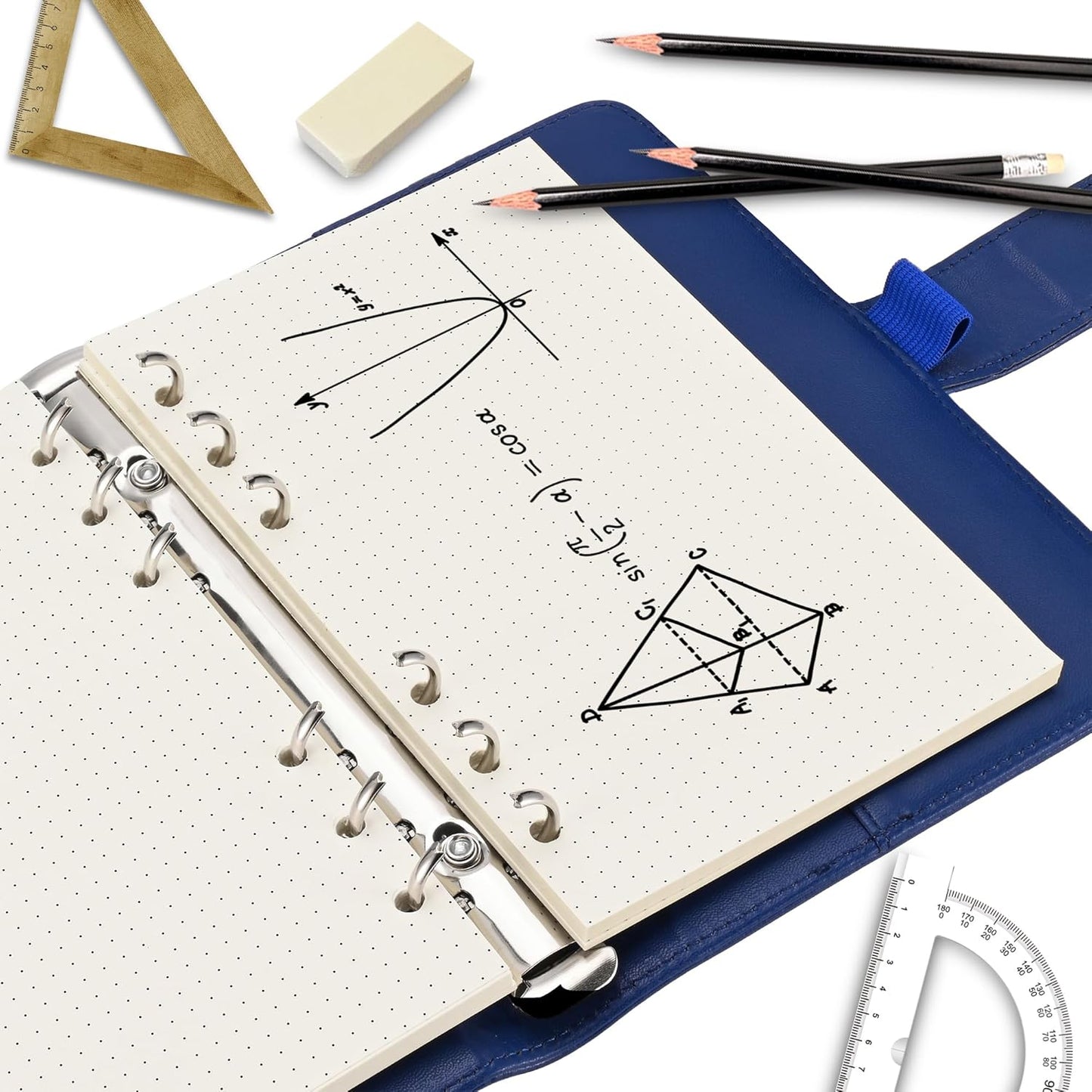 A6 Dot-Ruled Refill Paper, 100gsm Thick Beige No-Bleed Sheets (2 Packs, 80 Sheets Each), Pre-Punched – Fits A6 6-Ring Binders for Office, School & Teachers