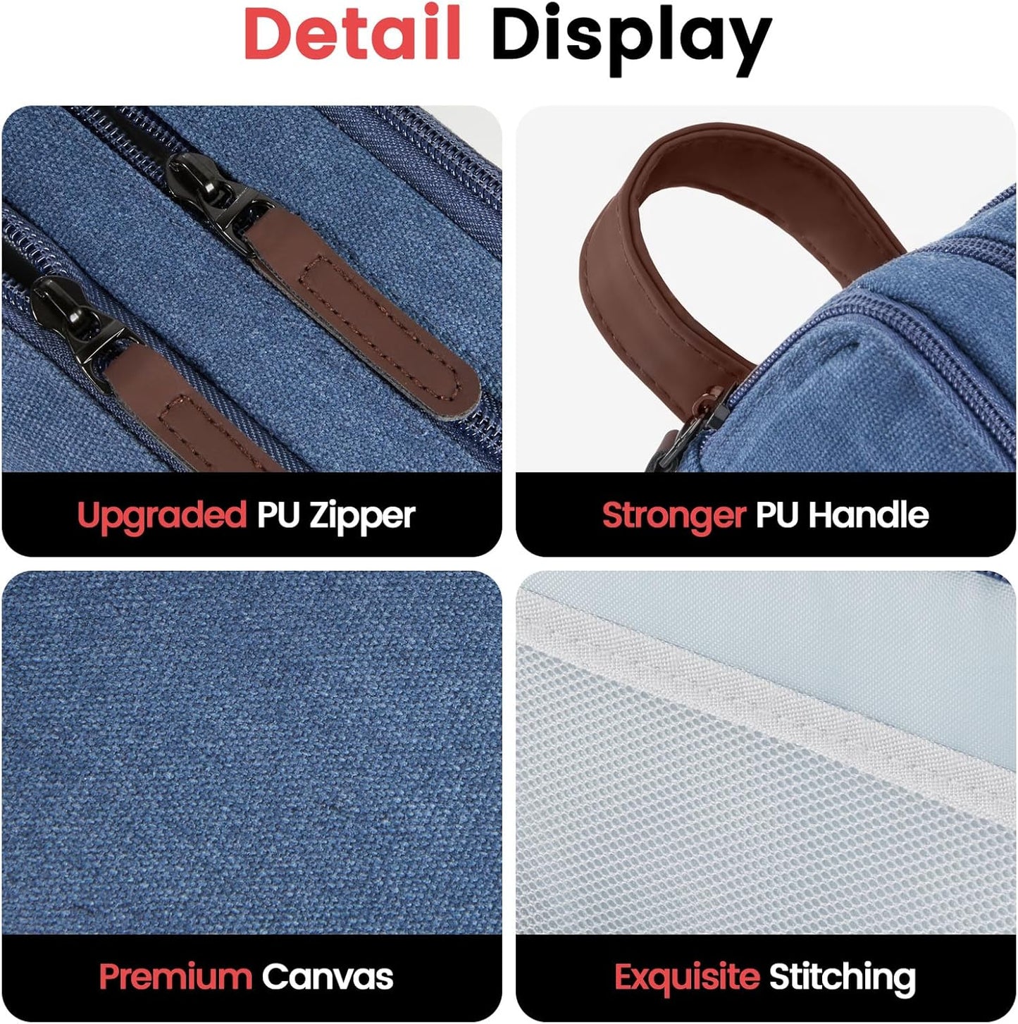 Sooez Large Pencil Case Pouch, Extra Big Pencil Pouch Pencil Bag with PU Handle & Zipper, Sturdy Pen Case with 3 Compartments, Aesthetic School College Supplies Organizer for Men Women Boys, Gray