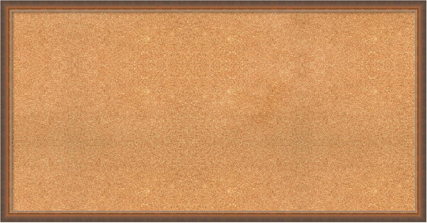 Amanti Art Natural Cork Board for Wall, 26x50 Vision Board with Bronze Frame, Oversize Corkboard Office Decor for Home Organization, Modern Corkboard Pinboard to Display Items for Home Organization