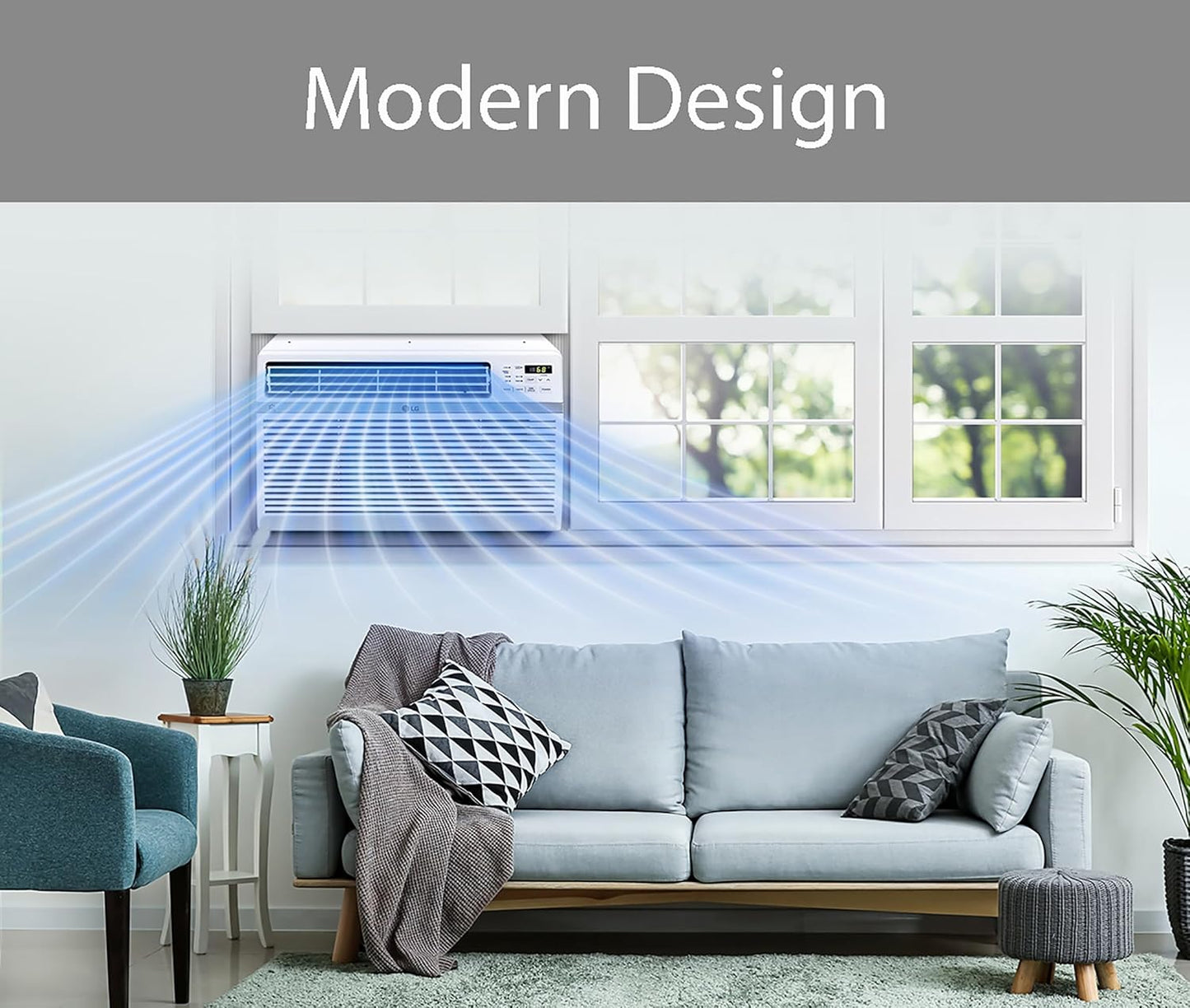 LG 12,000 BTU Window Air Conditioner, 115V, Cools 550 Sq.Ft. for Bedroom, Living Room, Apartment, Quiet Operation, Electronic Control with Remote, 3 Cooling & Fan Speeds, Auto Restart, White