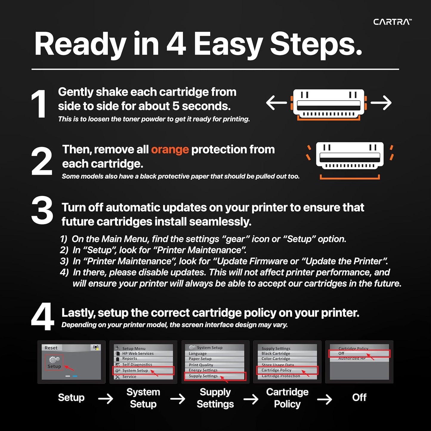 CARTRA 58A 2 Pack Toner Cartridge for HP M404 58X CF258A CF258X Black Compatible with Laserjet Enterprise M404n, M404dn, M404dw, M428dw, M428fdn, M428fdw, M428, M406dn, M406, M430f, M430