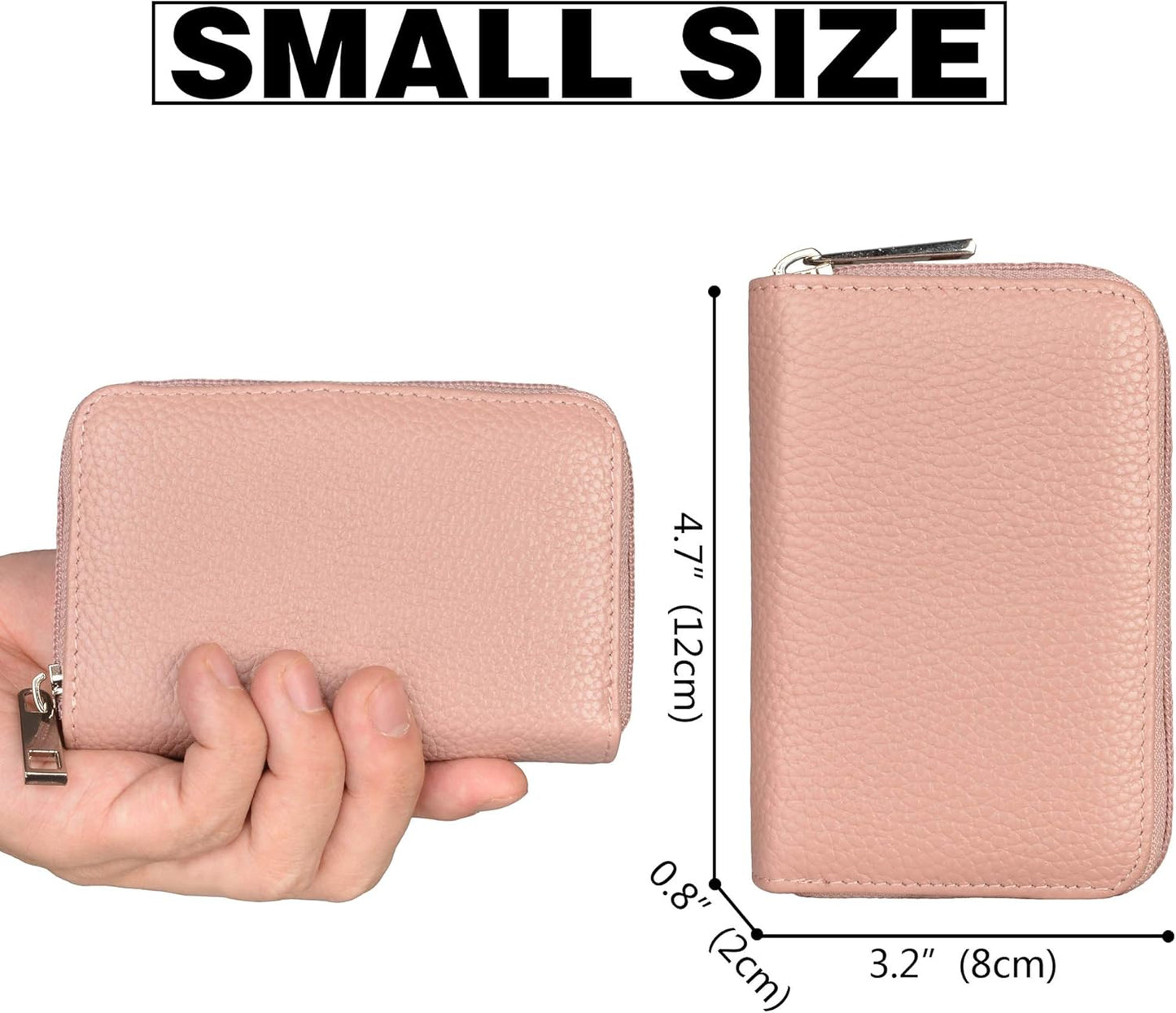 Easyoulife Genuine Leather Credit Card Holder Zipper Wallet With 26 Card Slots