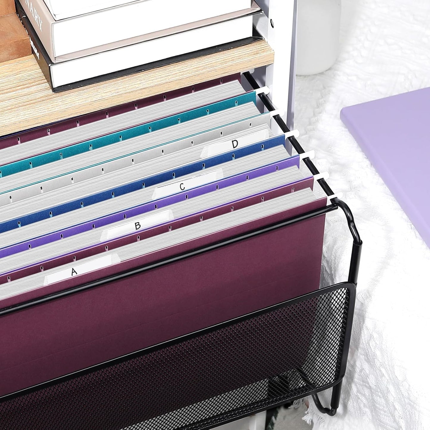 SUNEE Hanging File Folders Vintage Colors, 25 Pack Letter Size File Folders with 1/5-cut Tabs, Stay Organized for Your Home and Office Bulk File and Documents