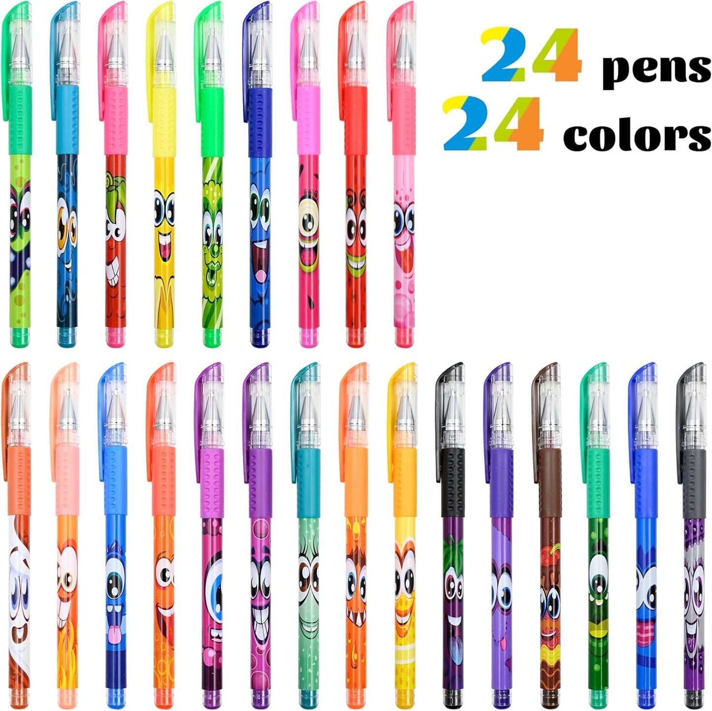 Scentos Scented Gel Pens Set – 24 Pack Neon Colors – Fine Tip Pens for Kids & Adults – Fruity Scents – Fun Art Supplies for Drawing, Coloring, Scrapbooking, Journaling & School