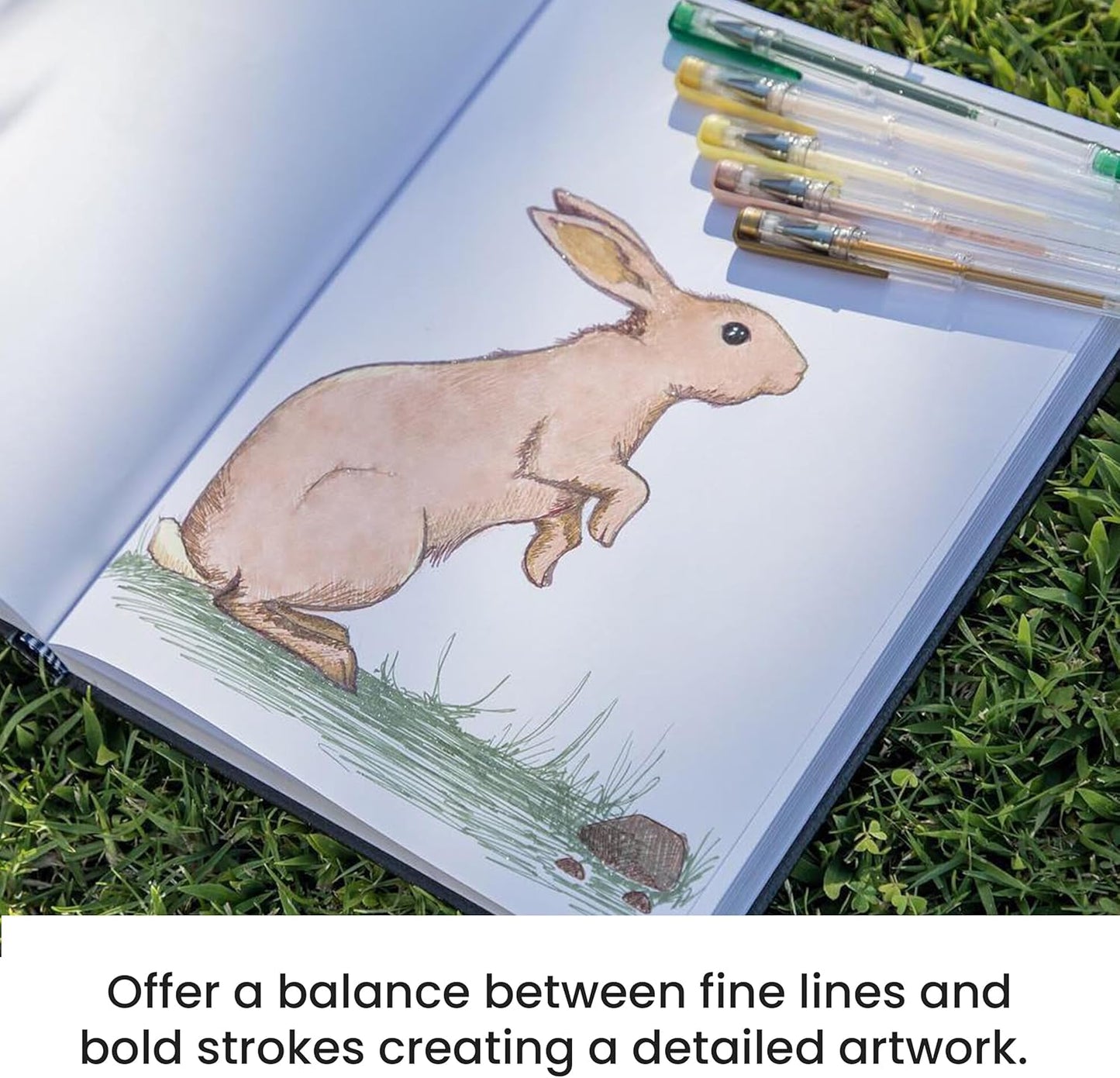 OfficeGoods Blue Gel Pens with Refills – Colored Adults Coloring Art – Medium 0.8-1.0mm Tips – Non-Toxic Gel Pens Set – Quick Dry Smudge-Free 24 Pack Colors