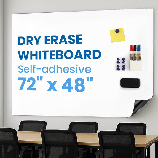YOUNGJQ Magnetic Whiteboard Contact Paper 72" x 48", Self-Adhesive Magnetic Dry Erase White Board Sticker for Wall, Peel and Stick Wallpaper, Easy to Write and Clean for Home Playroom Office