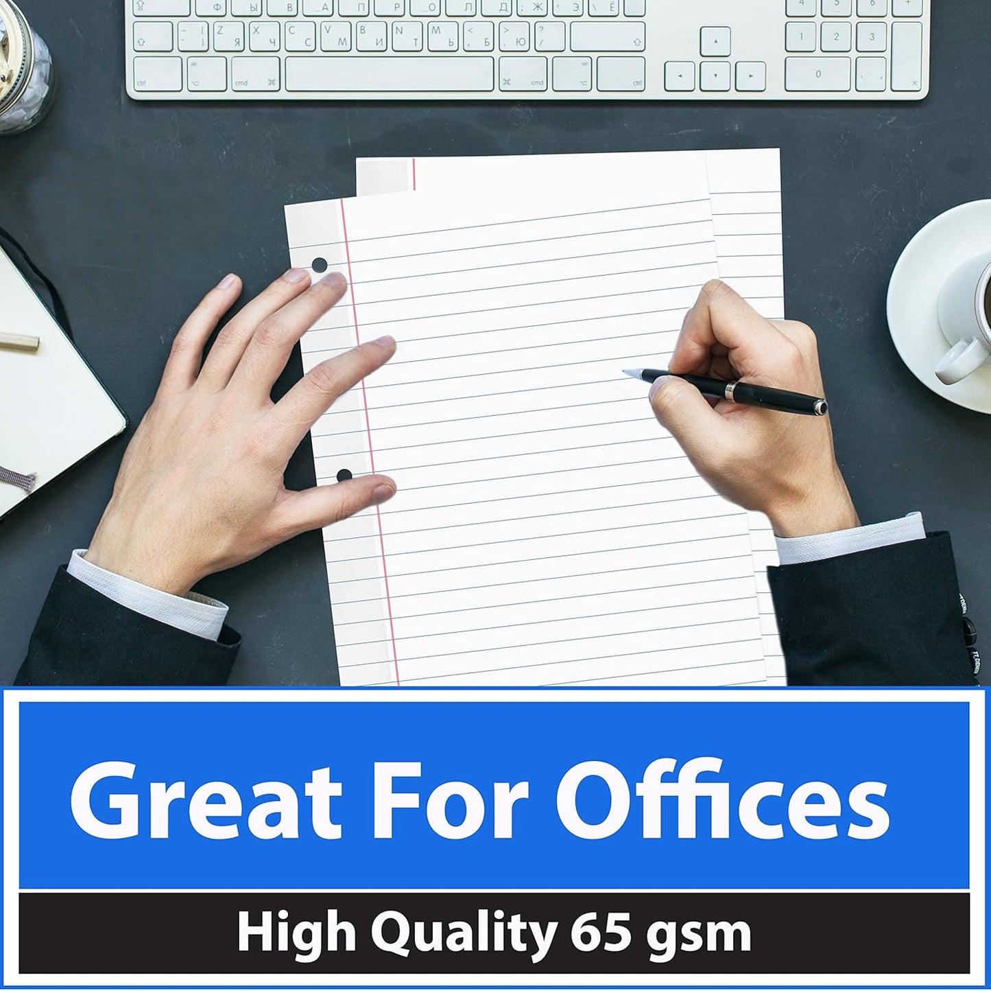 Notebook Paper, College Ruled Loose Leaf Paper (36 Pack Bulk), Filler Paper, 10.5” x 8”, 200 Sheets Per Pack, 60 gsm (36 Pack)