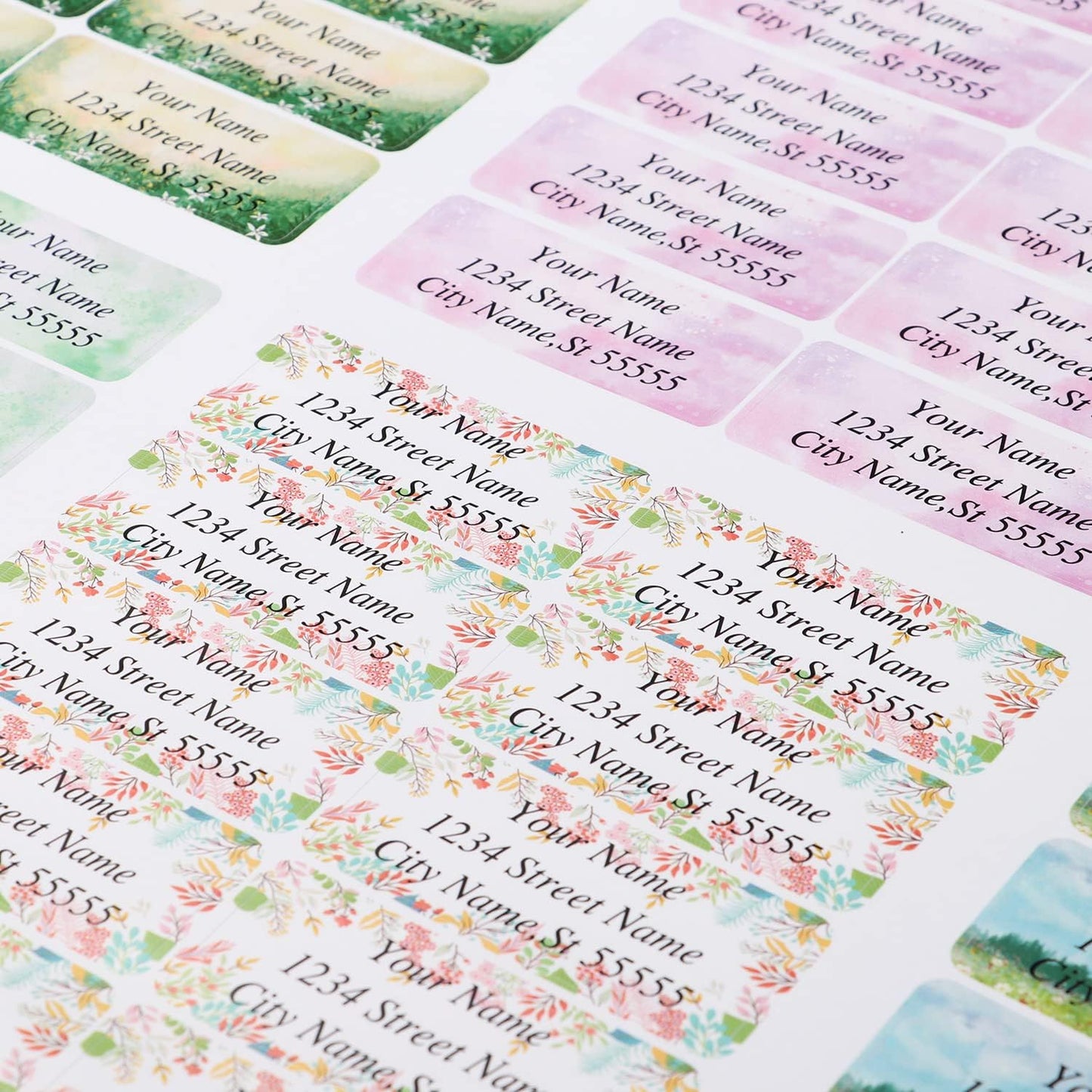 Custom Address Labels - Personalized Address Labels, Colorful Patterns, Can Be Used for Box, Paper, Plastic, Glass, Metal (Set of 100, Glossy Vinyl)