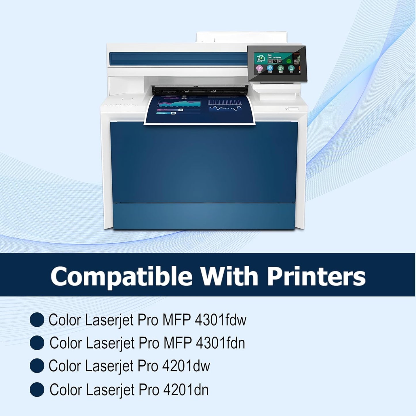 210A Black Toner Cartridge Replacement for HP 210A W2100A for HP Laser Color MFP 4301fdw 4301fdn Pro 4201dw 4201dn Series Printer Toner (2 Black)