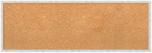 Amanti Art Natural Cork Board for Wall, 13x37 Vision Board with White Frame, Medium Corkboard Office Decor for Home Organization, Modern Corkboard Pinboard to Display Items for Home Organization in