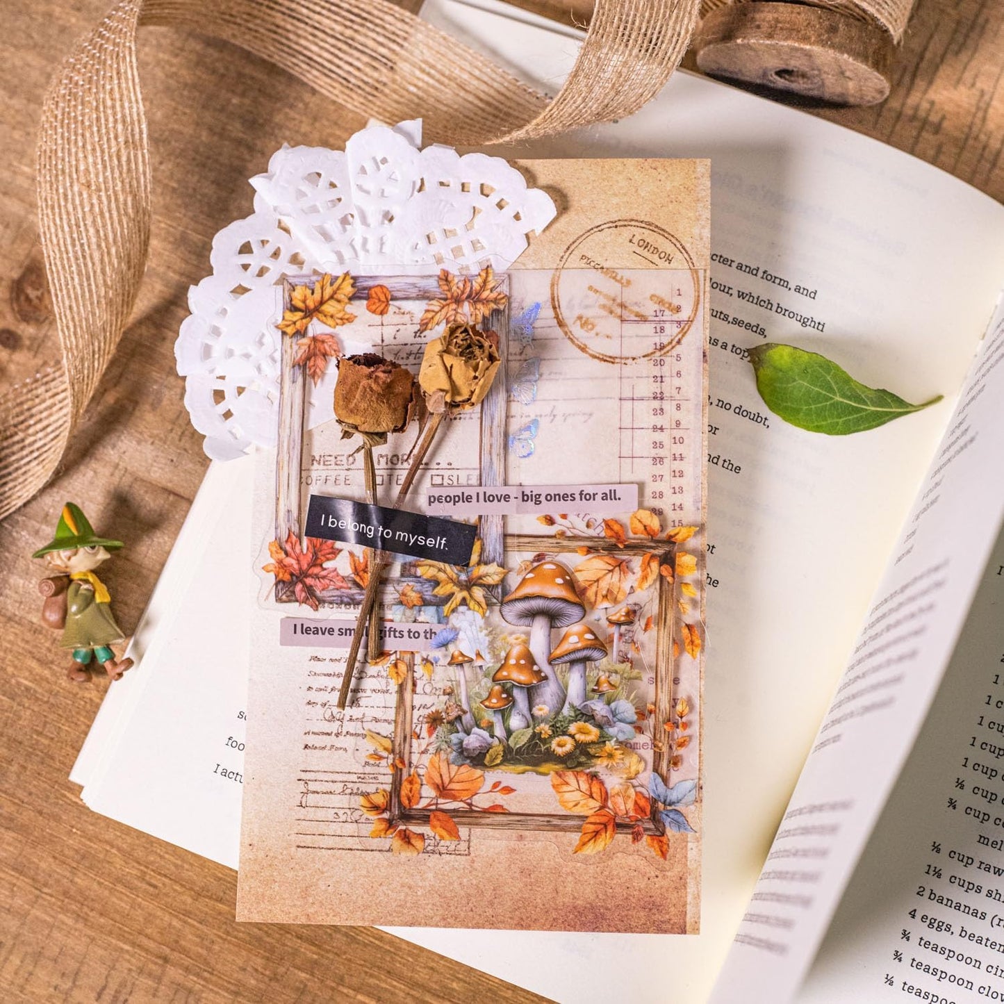 Vintage Wooden Frame PET Sticker Set, 60PCS Retro Aesthetic Scrapbook Stickers for Journaling, DIY Crafts, and Decorative Art Supplies