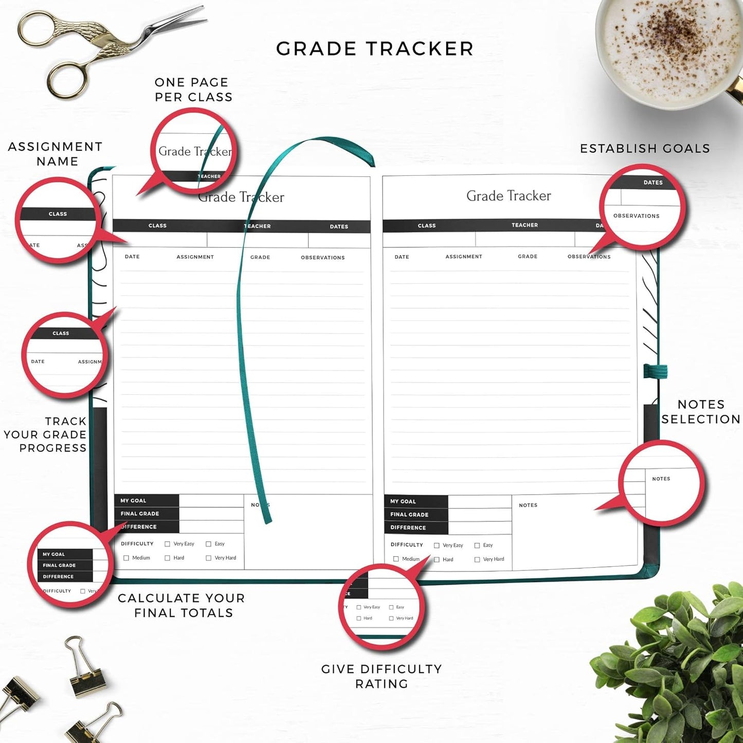 Smart Planner 2022 A5 Size 8.6 x 5.7 inches Undated Daily Planner for School - Student Planner for Maximizing Focus and Productivity (Light Green)