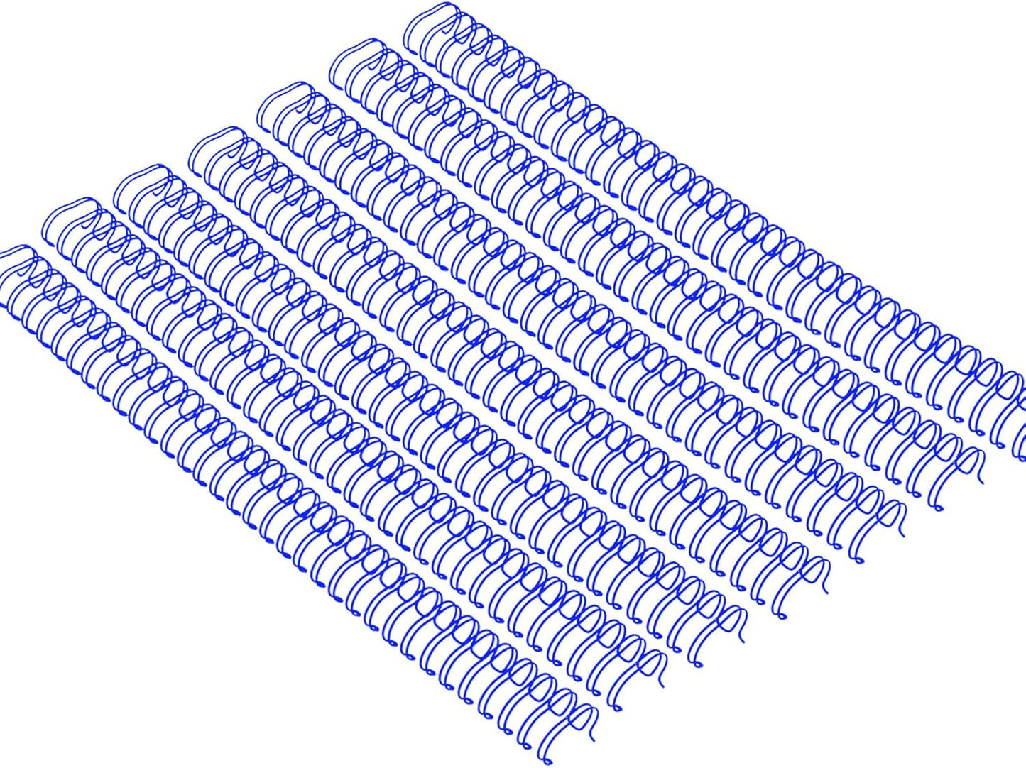 100 Pack Double Loop Wire Binding Spines, YolieraArt 1/4 Inch Spiral Binding Coils for Letter Size,Metal Bindings for Notebook Binder Machine (20 Sheet Capacity, 100P, 3:1 Pitch Twin Combs, Blue)