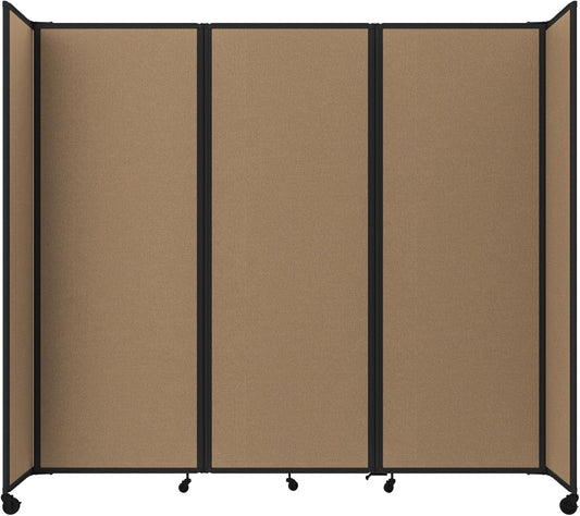 Versare Room Divider 360 Portable Wall Partition | Folding Panels | Large Freestanding Divider | Locking Wheels | Temporary Room Separator