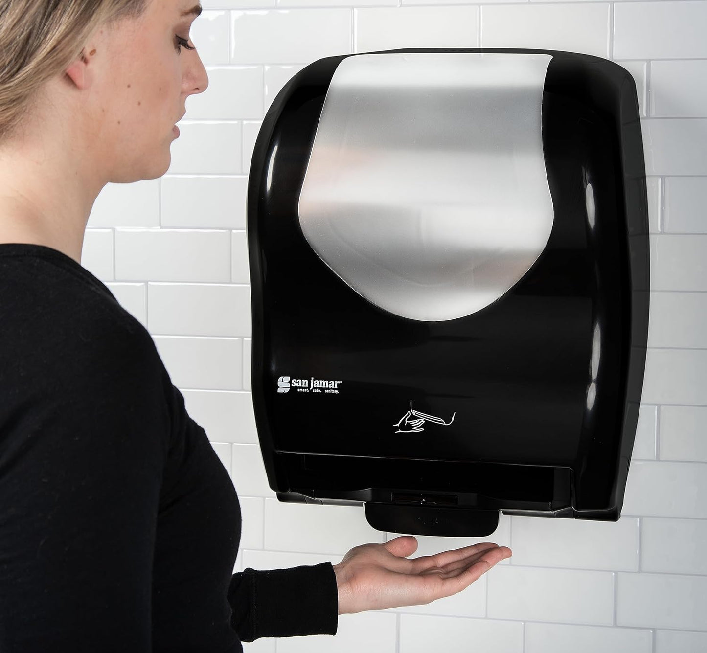 San Jamar Summit Paper Towel Dispenser Hybrid Dispenser for Bathroom, Kitchens, and Restaurants, Plastic, 10.25 x 16.75 x 13.25 Inches, Black