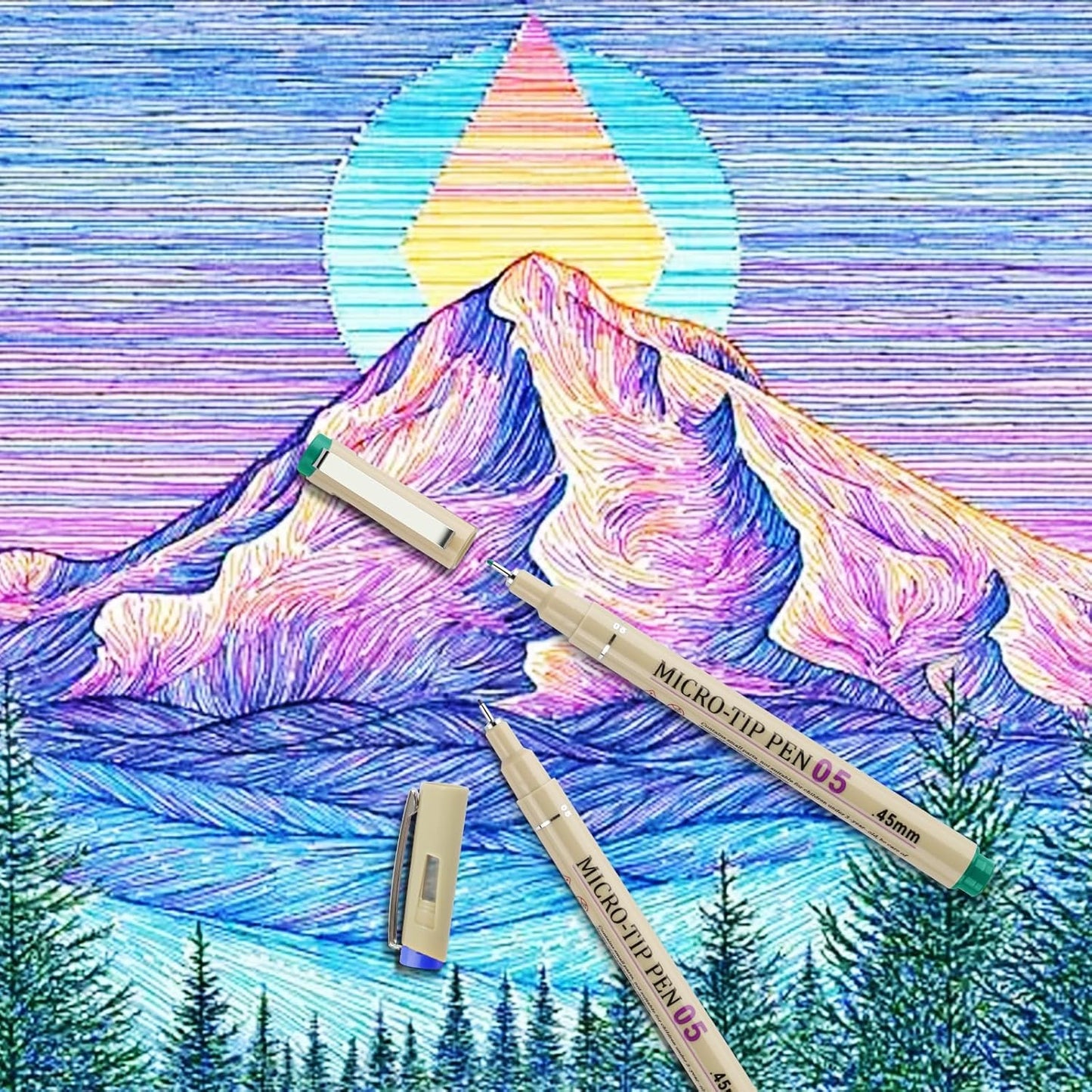 [24 Colors] 05 Micro, Fineliner Pen Set Ink, Fine Point Pen,Multi-liner, Sketching, Anime,Artist Illustrating/Technical Drawing, Office Documents…