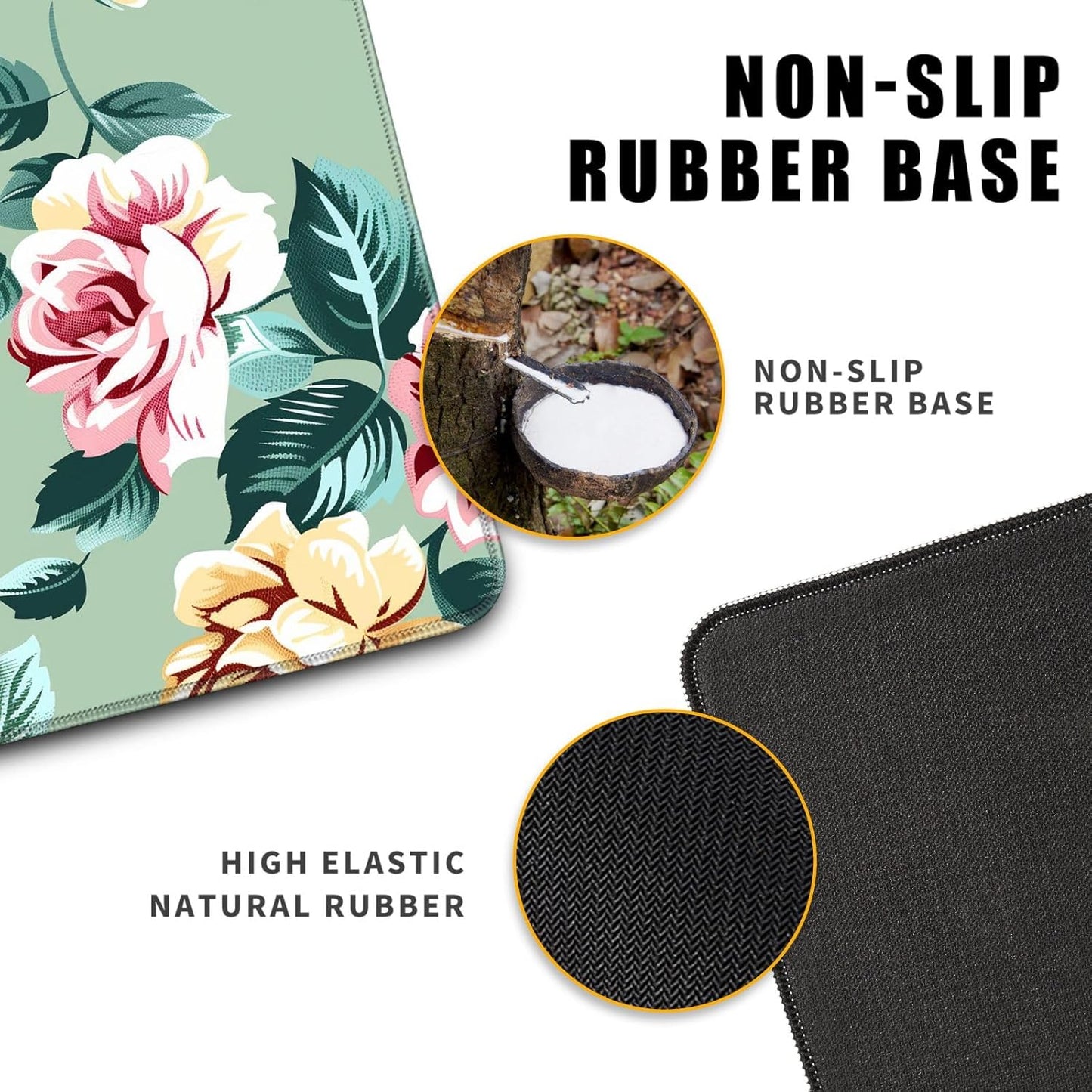 XL Mouse Pad Gaming Kawaii Cute Retro Rose Floral Extra Large Mousepad (31.5x11.8 in), Desk Mat Pad Home Office Decor Mouse Pad Stitched Edges Smooth Surface Non-Slip Bottom Mat