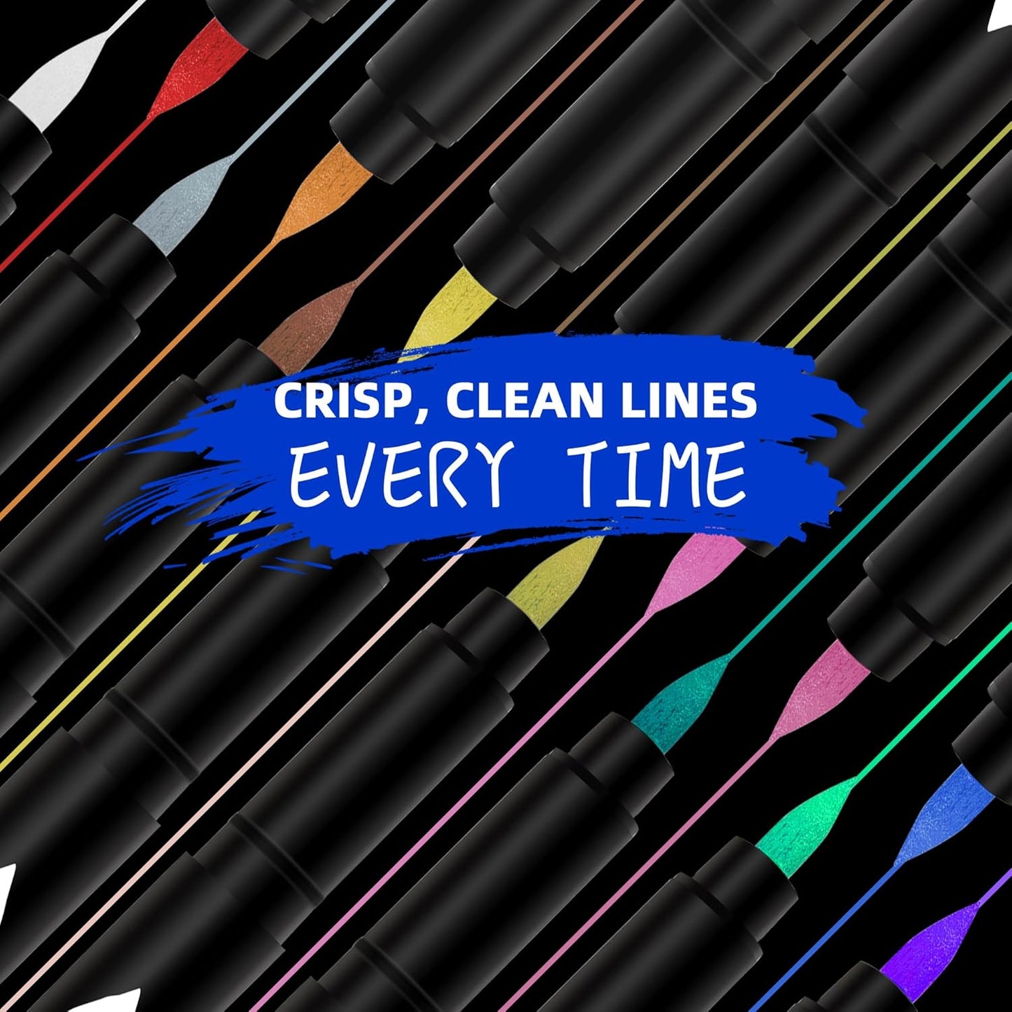 TBC The Best Crafts Acrylic Paint Markers, Big Volume Ink,Waterproof, Non-Toxic, odorless, Suitable for Paper, Pottery, Stones, Backpacks, Glass, Pack of 18