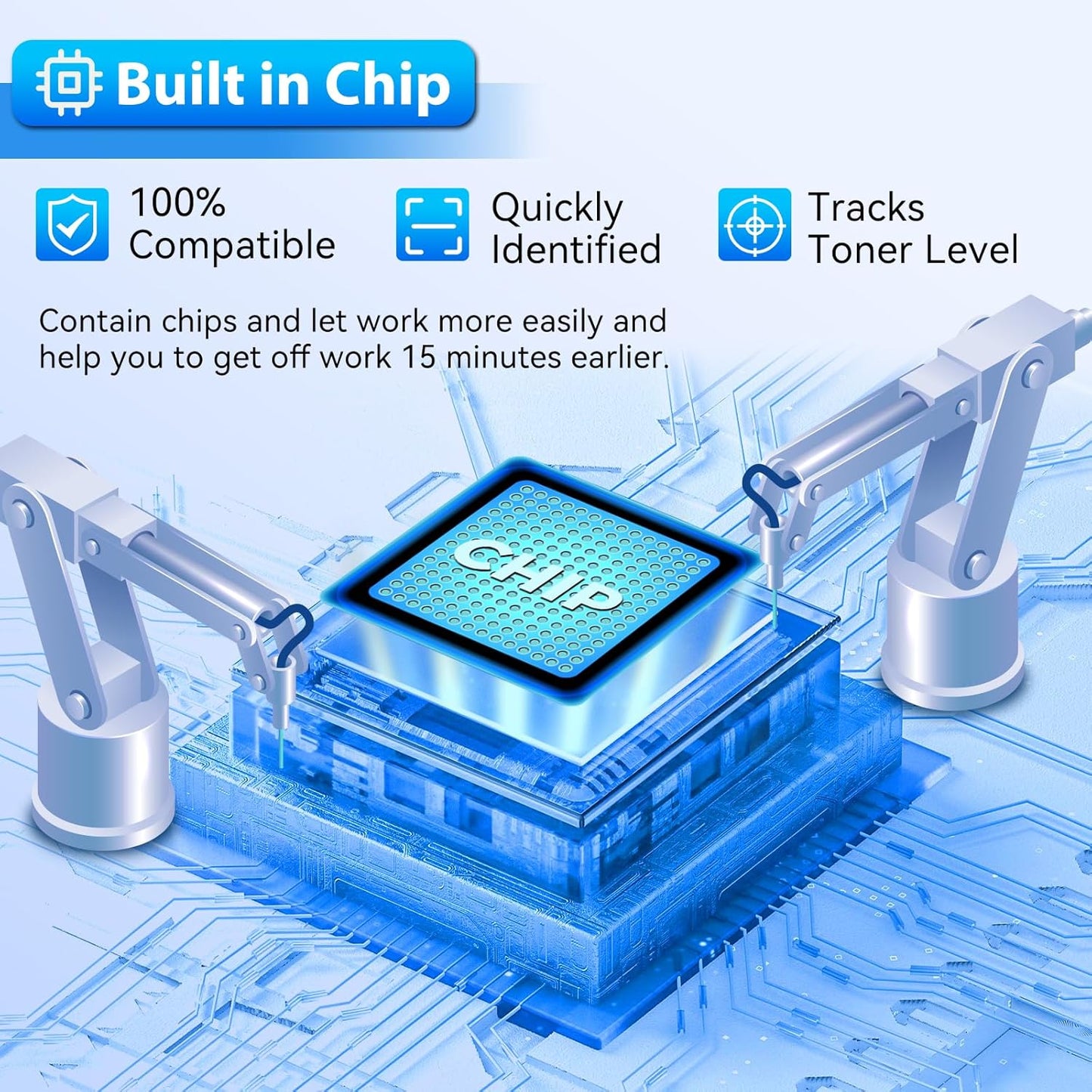 ZIPRINT 206A Toner Cartridges 4 Pack Compatible Replacement for HP 206A 206X for Color Laserjet Pro MFP M283fdw M283cdw M283fdn M282nw Pro M255dw M255nw M283 M255 Printer W2110A W2110X (with chip)