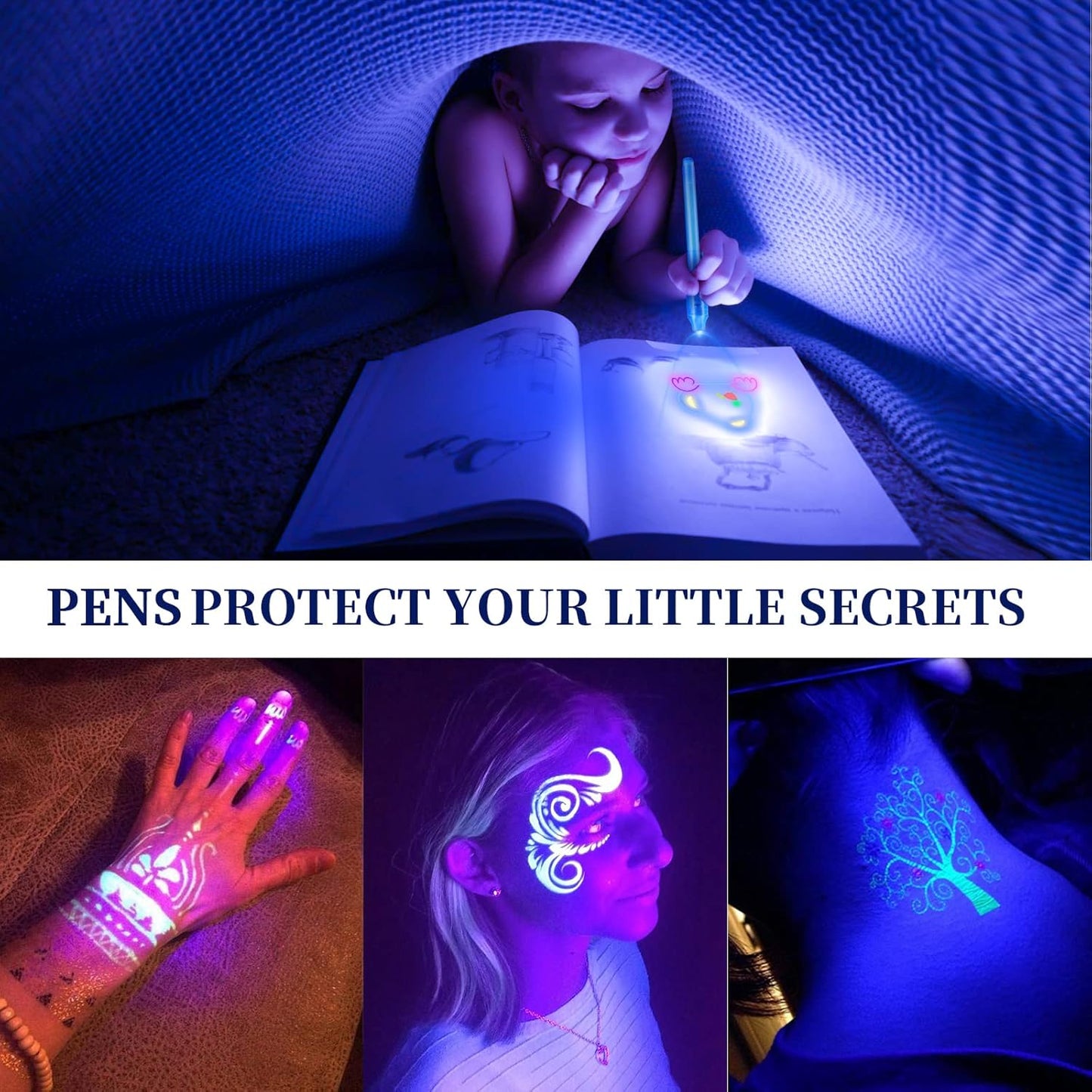 30 Pieces Invisible Ink Pen with UV Light Spy Pen Magic Marker for Kids Secret Message Pens Party Favors Ideas Gifts Easter Day Halloween
