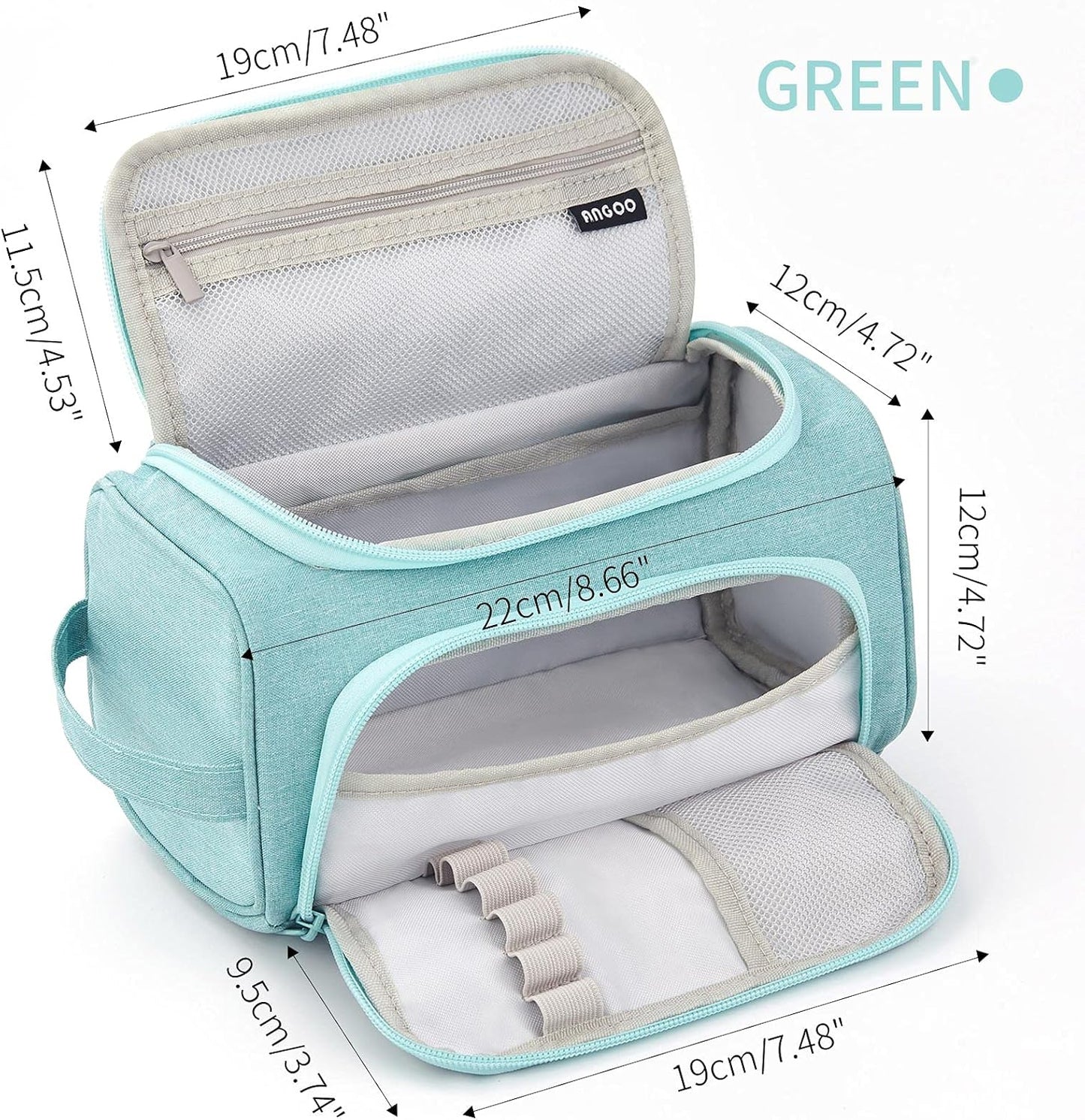 HVOMO Big Capacity Pencil Case High Large Storage Pouch Marker Pen Case Travel Simple Stationery Bag School College Office Organizer for Teens Girls Adults Student（Green）