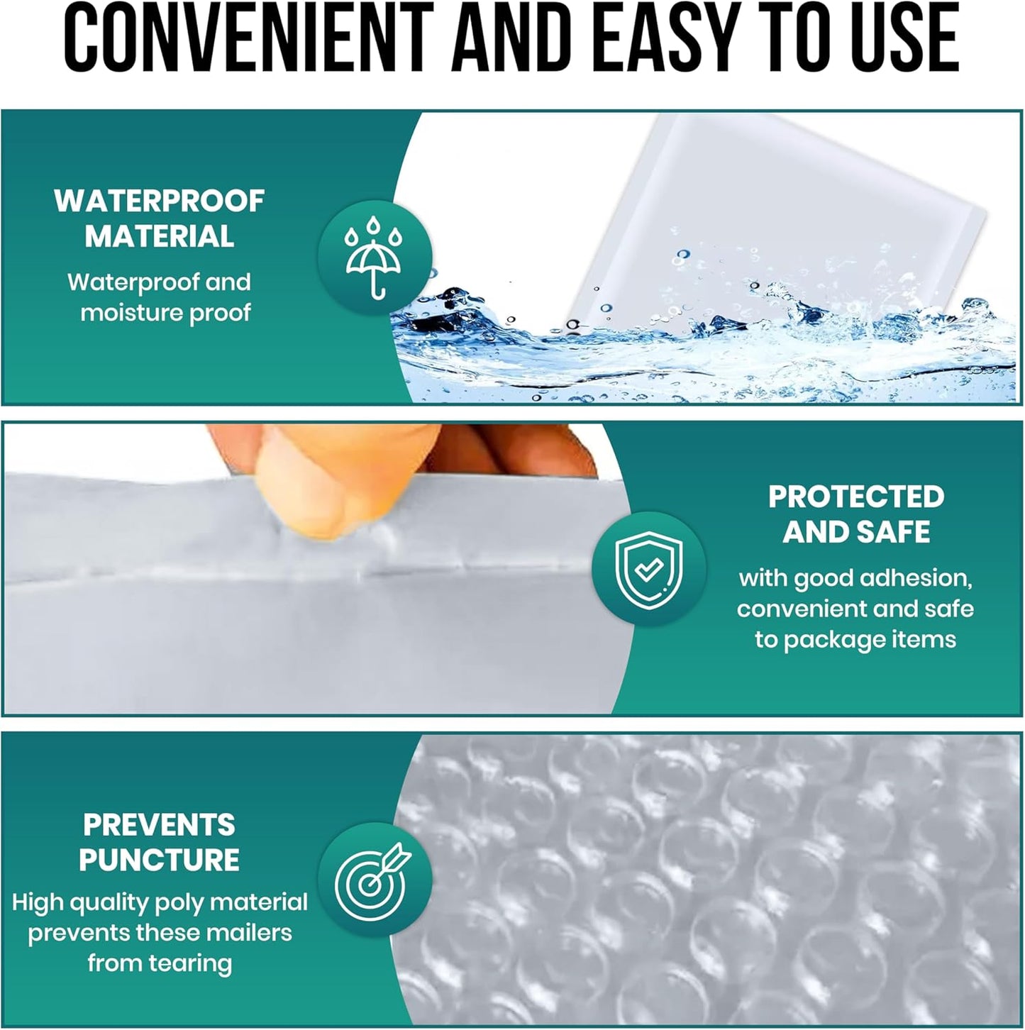 Levex - #0 6" x 10" [150 Pack] Poly Bubble Mailers, Padded Envelope Mailers, Packing Envelope & Mailing Bags for Shipping