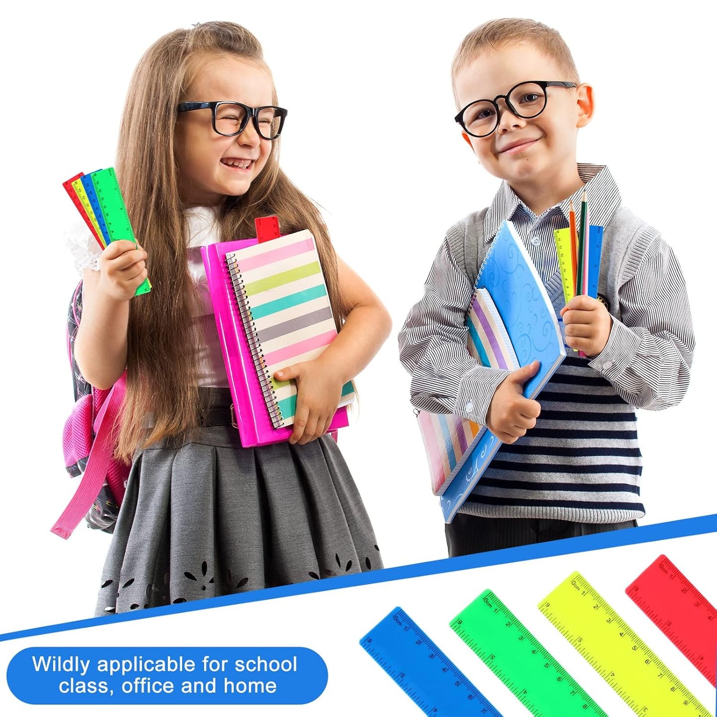 Zonon 500 pcs Rulers Bulk Plastic Flexible Straight Rulers with Inches and Centimeters First Day of School Gift for Students Back to School Office Supplies (Opaque Bright Color,6 Inch)