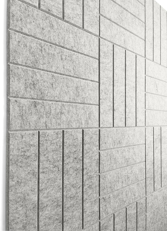Large Cork Board Alternative - 12-Pack Felt Wall Tiles with Safe Removable Adhesive Tabs, Cork Wall Tiles Bulletin Board Home Office Essentials - Gray Marble