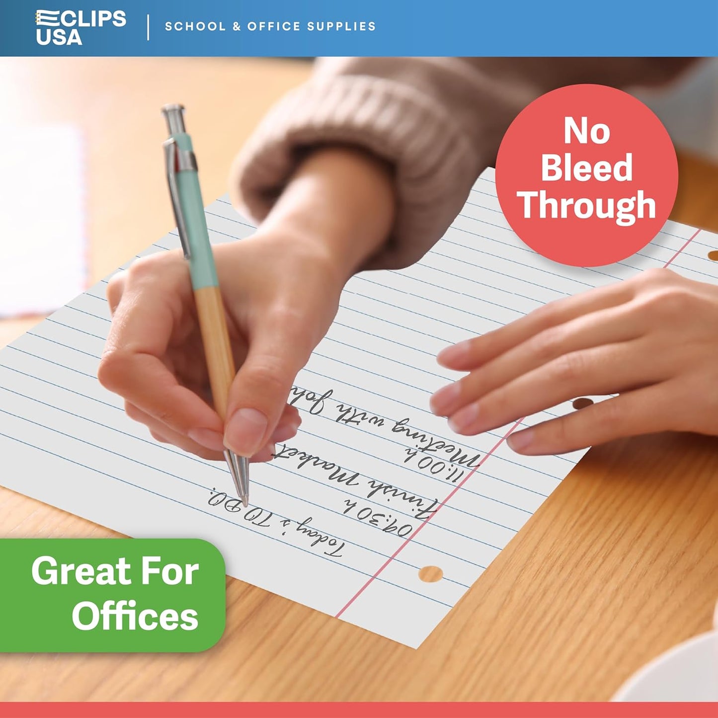 Notebook Paper, College Ruled Loose Leaf Paper (3 Pack), Filler Paper, 10.5” x 8”, Filler Paper, 200 Sheets Per Pack, 60 gsm (3 Pack)