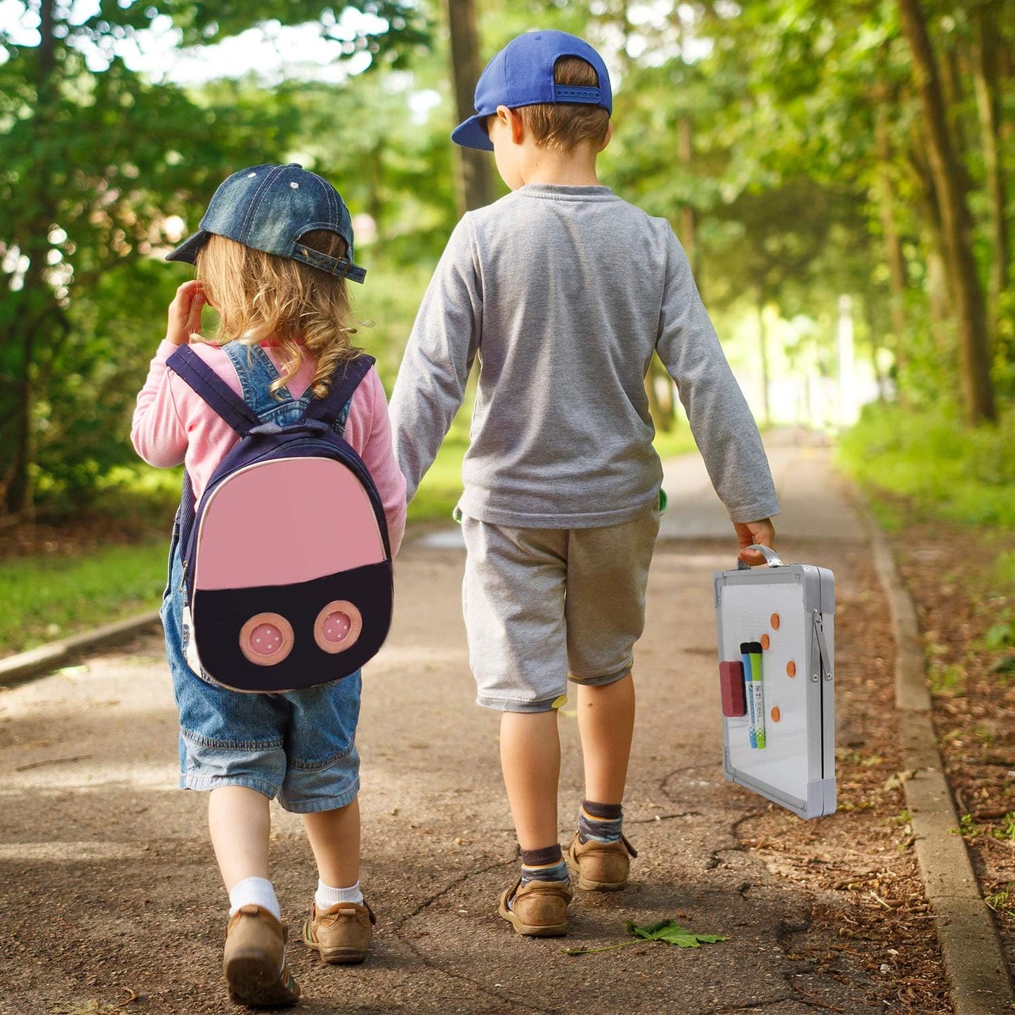 H-Qprobd Small Dry Erase White Board - 16"x 12" Double Sided Mini Foldable Magnetic Desktop whiteboard for Kids Drawing, Teacher Instruction and Meeting Discuss