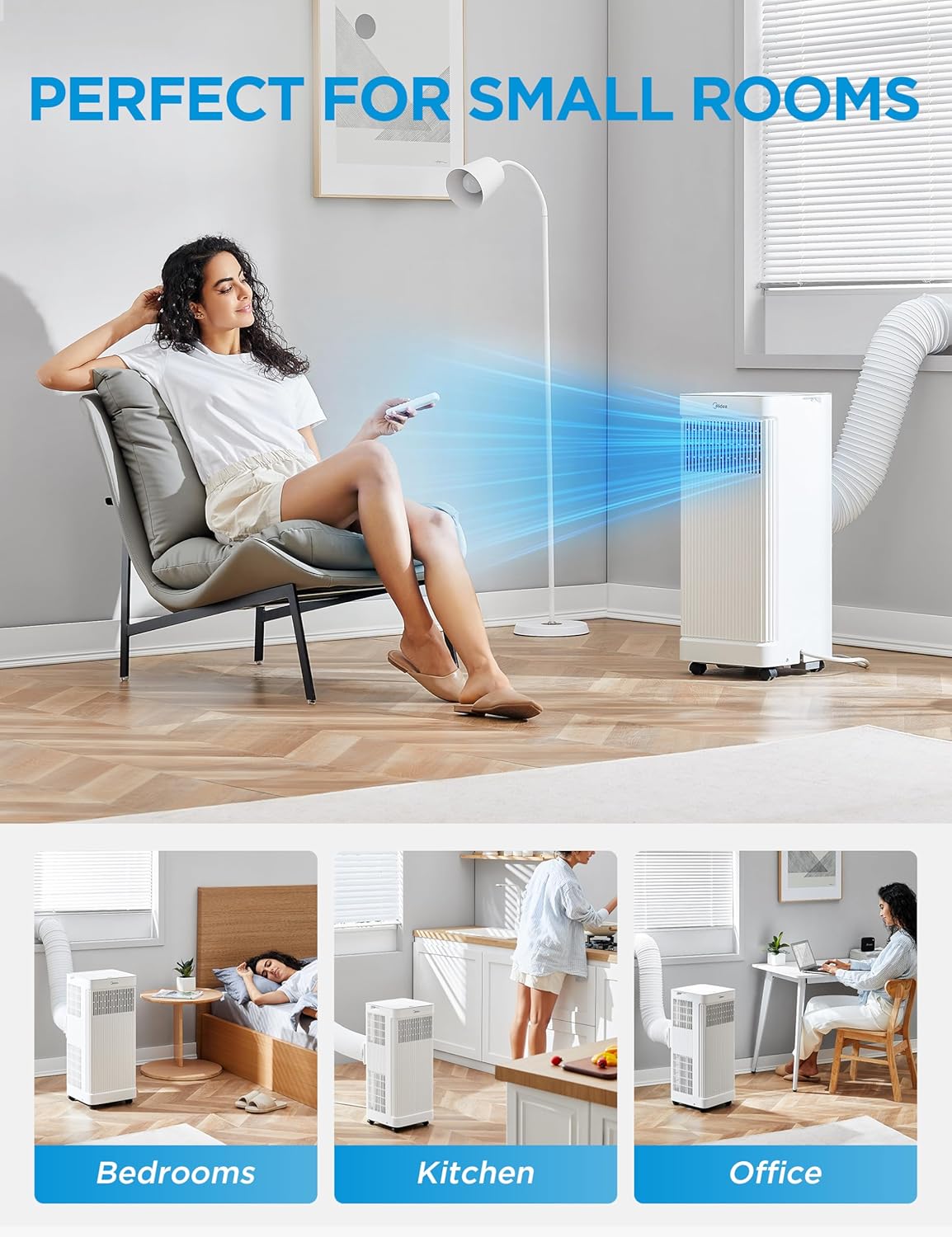 Midea MAP07S1AWT-A Air Conditioner, 10,000 BTU-Smart, White