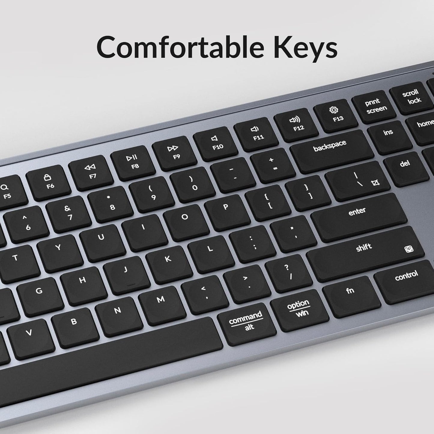 Keychron B6 Pro Ultra-Thin Wireless Keyboard, Full-Size ZMK with Numeric Keypad Quiet Typing, 2.4 GHz/Bluetooth 5.2/Wired Connection Long Battery Life, Compatible with Mac Windows Linux - Space Gray