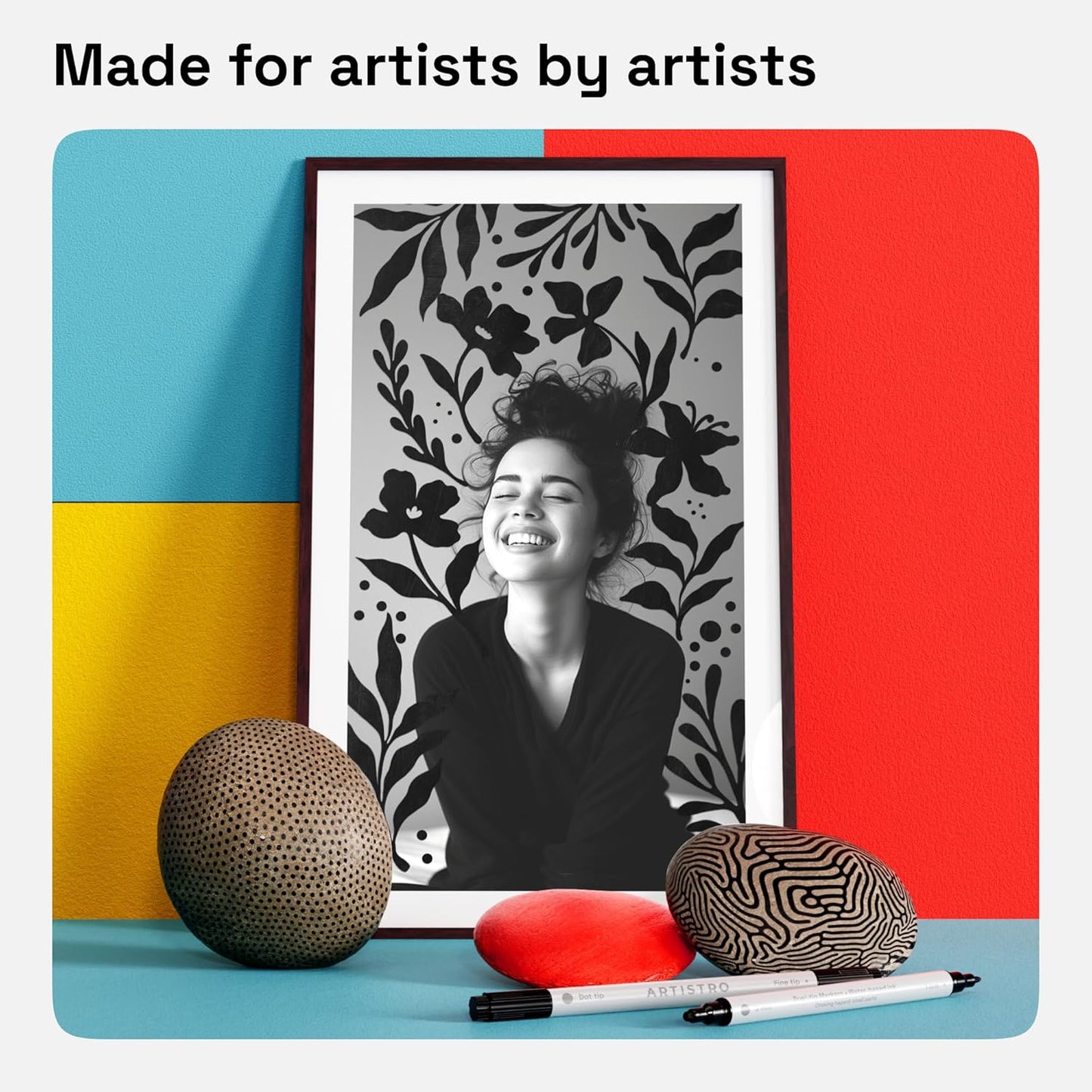 ARTISTRO 2 Black Dual-Tip Acrylic Paint Pens - Multisurface Markers for Fabric, Plastic, & More, 5mm Dot + 1mm Fine Tips