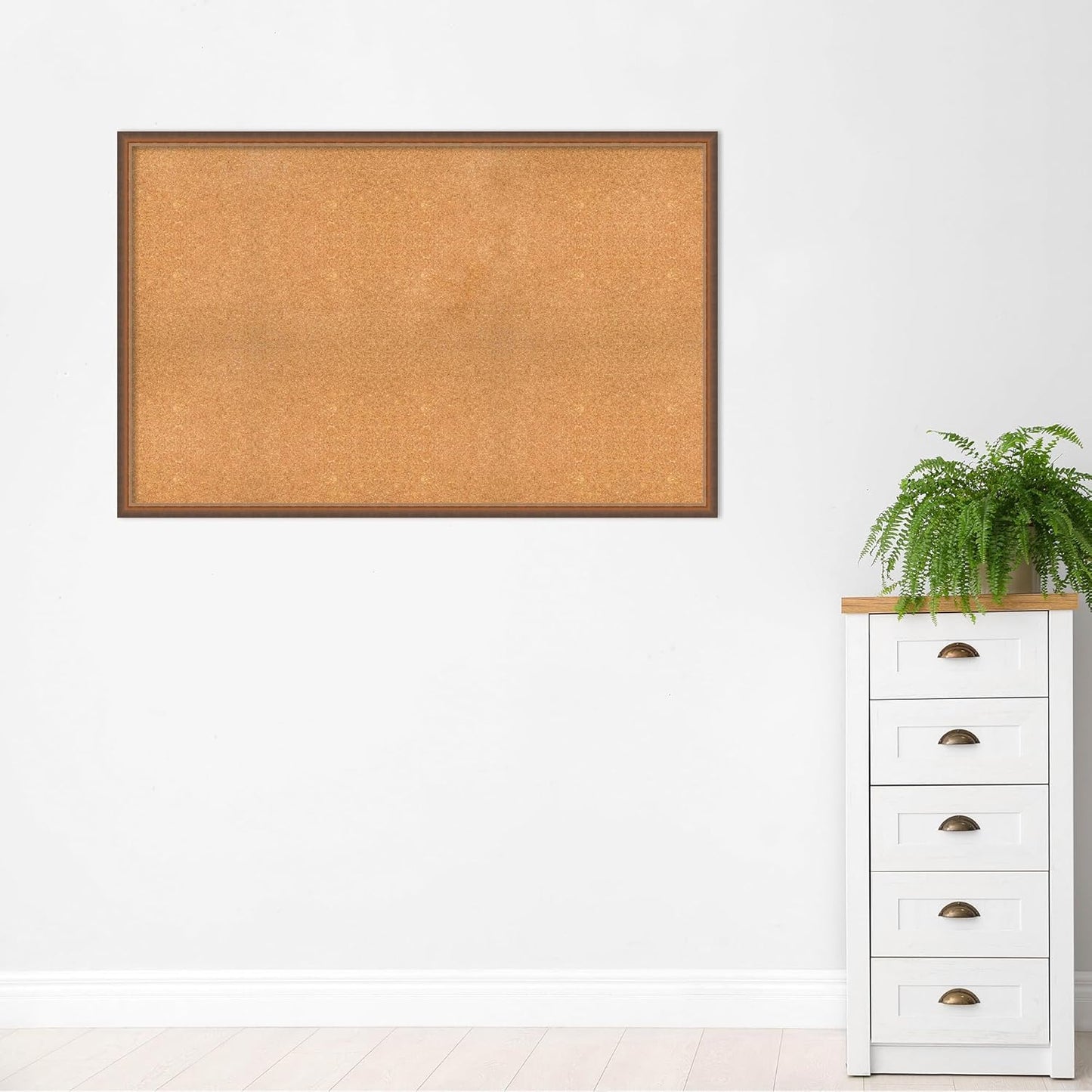 Amanti Art Natural Cork Board for Wall, 36x56 Vision Board with Bronze Frame, Oversize Corkboard Office Decor for Home Organization, Modern Corkboard Pinboard to Display Items for Home Organization