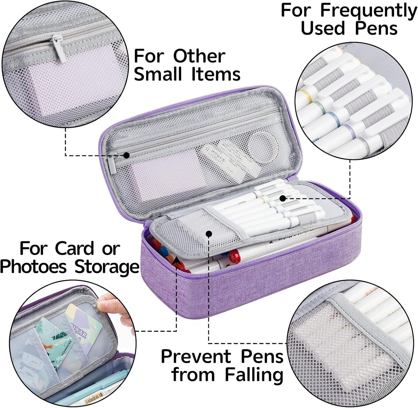 WEMATE Pencil Case, Large Storage Organizer for Stationery, Back - to - School Essential, Teacher Must - have, Big Pencil Pouch, Marker Case School Supplies for College & High School