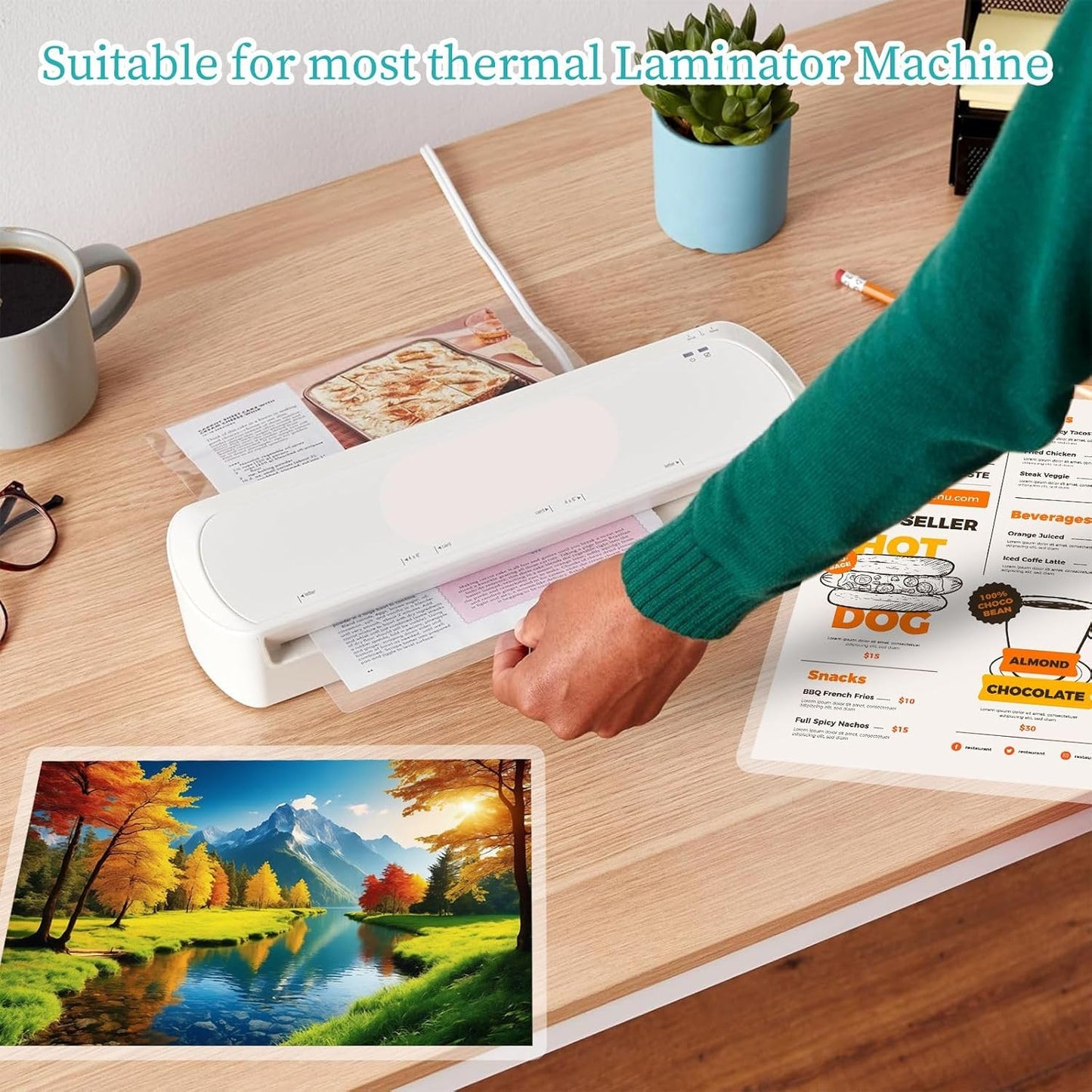 3 mil Thermal Laminating Pouches, Clear 9 x 11.5 Inch Laminating Sheet Paper for Thermal Laminator, Holds US Letter Size Laminate Sheets (30 Pack)