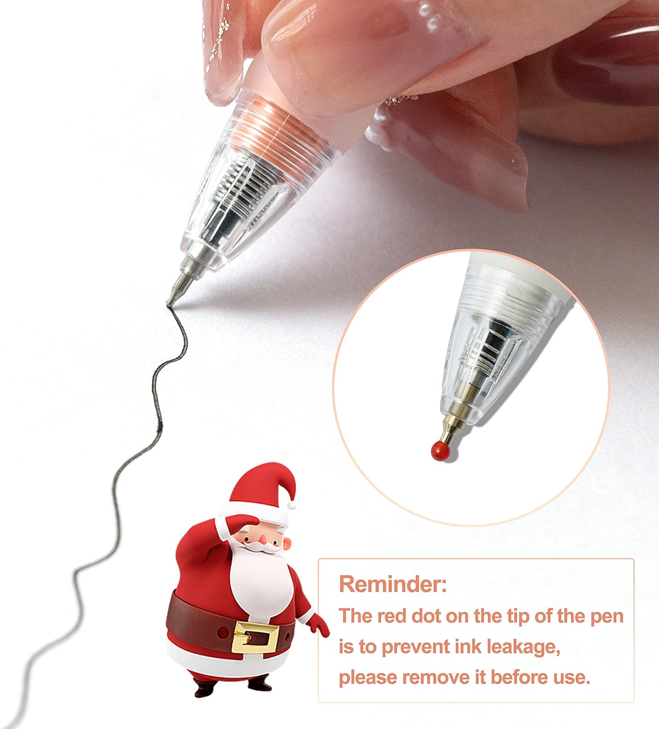 Linbsunne Ballpoint Pens Medium Point 1mm Black Ink Work Pen with Super Soft Grip Ball Point Pen for Men Women Retractable Office Pens (Silver Clip-6 count)