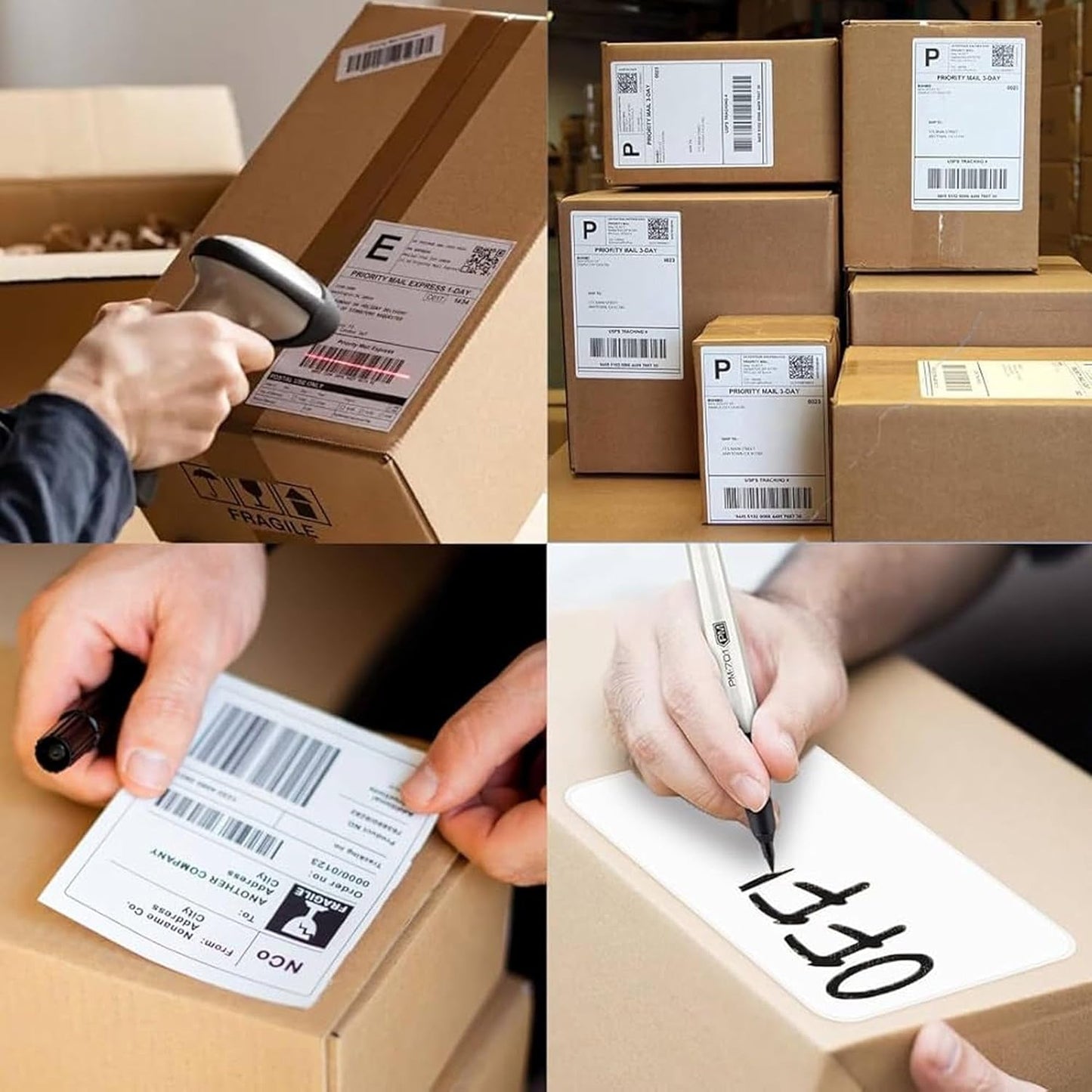 5.5" x 8.5", 100 Sheets, 200 Printable Half Sheet Labels, Blank Mailing Labels for Laser & Inkjet Printers, Letter Size