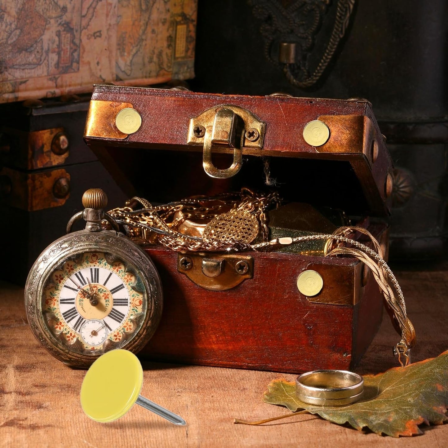 uxcell 150Pcs Upholstery Tacks, 11mmx17mm Flat Head Thumb Tack Decorative Furniture Nails Push Pins for Furniture Sofa Headboards, Yellow