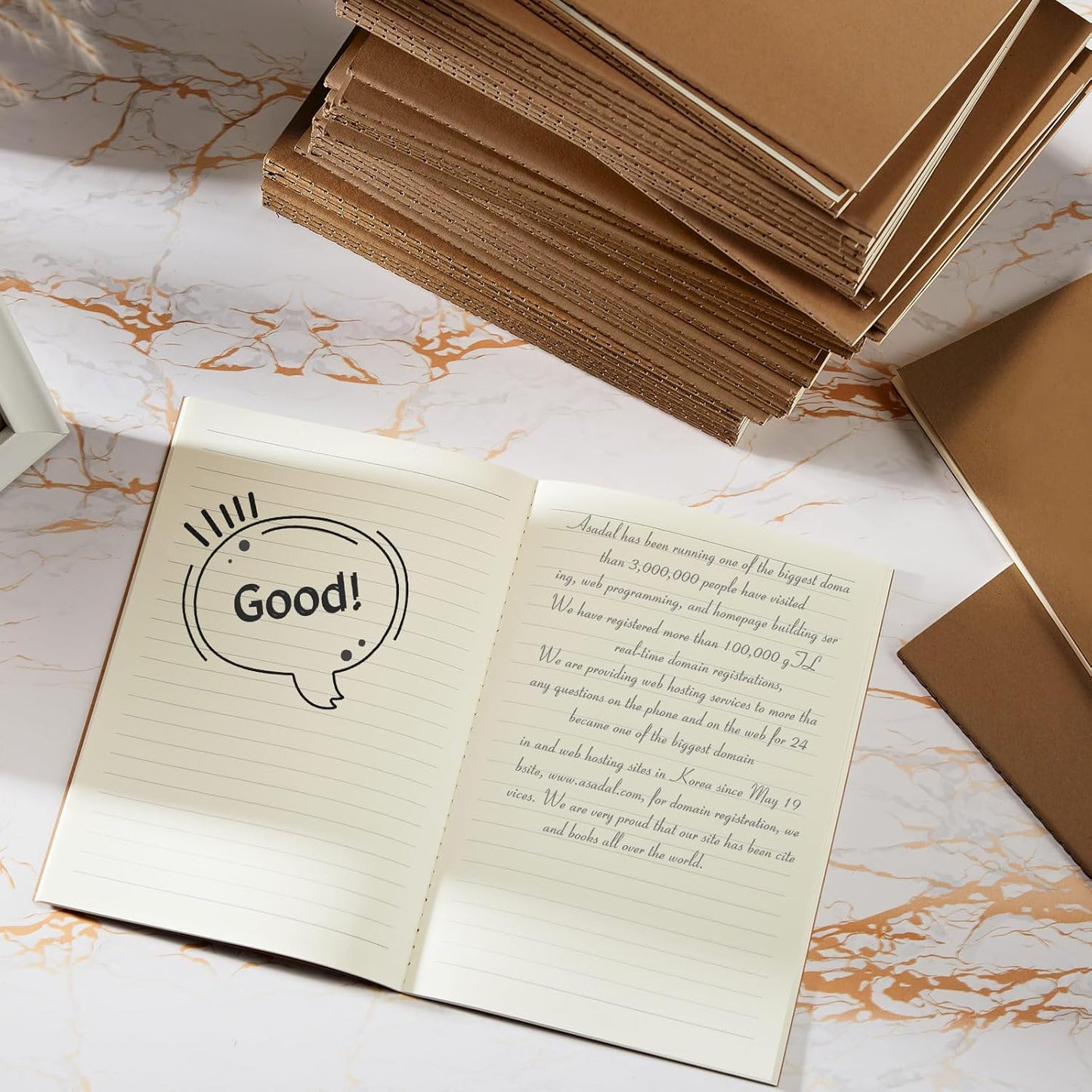 Sepamoon 150 Pack Kraft Notebook Journals 5.82 Inch x 4.13 Inch A6 Softcover Notebooks Bulk for Kids Student Writing Sketch Travel Journal Office Notepad with 48 Pages 24 Sheets, Lined(Dark Brown)