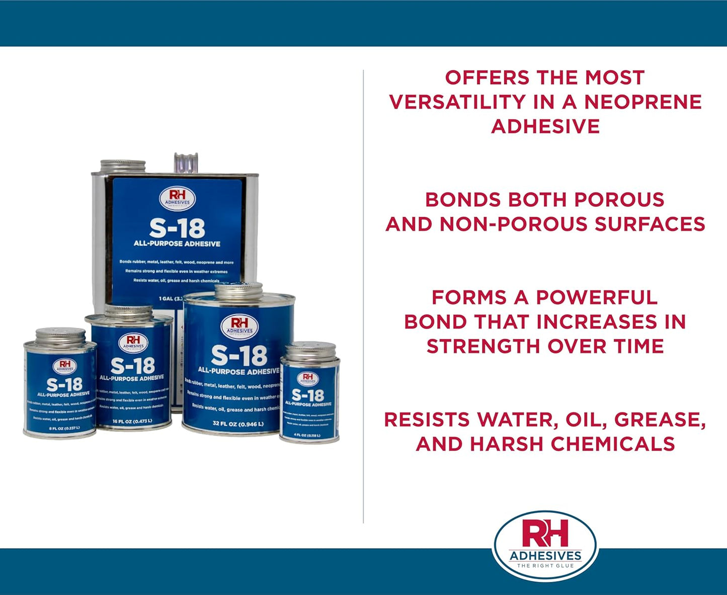 S-18 All-Purpose Adhesive, 8 oz. can - RH Adhesives