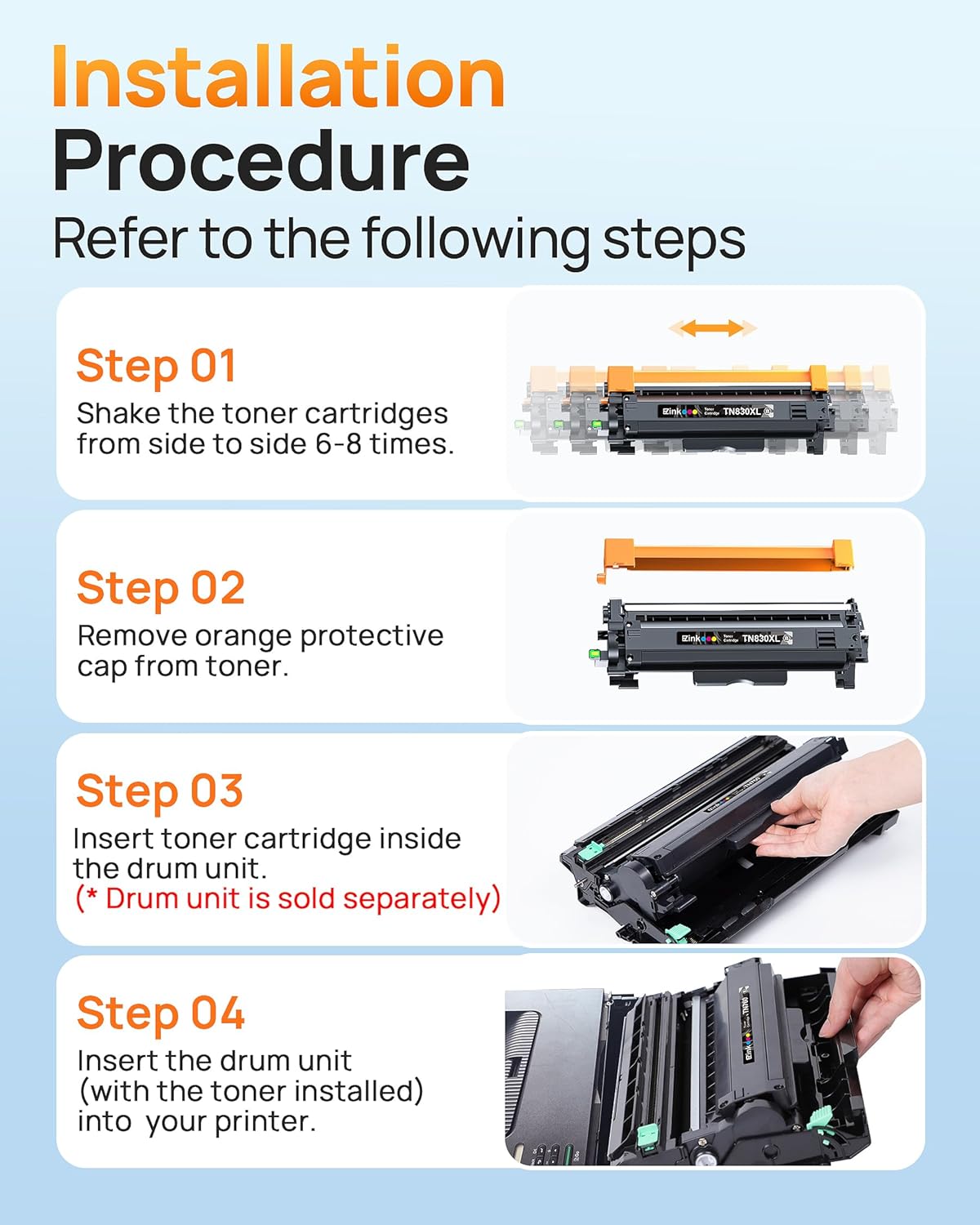 E-Z Ink Compatible TN830 Toner Cartridge Replacement for Brother TN830XL TN830 TN 830 Toner Cartridges with Brother DCP-L2640DW HL-L2460DW HL-L2480DW HL-L2400D HL-L2405W MFC-L2820DW Printer (2 Black)