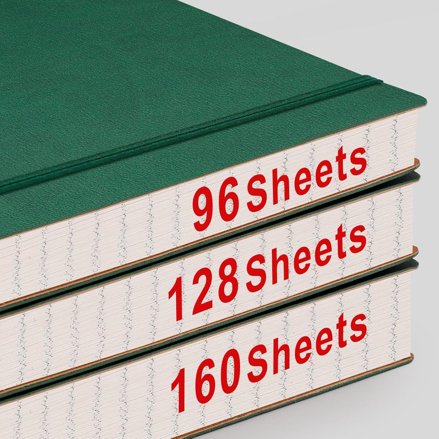 AHGXG Graph Paper Notebook - 320 Pages Grid Paper Notebook Large Journal B5, 100gsm Thick Graph Paper, Leather Softcover, Inner Pocket, 7.6'' X 10''- Green