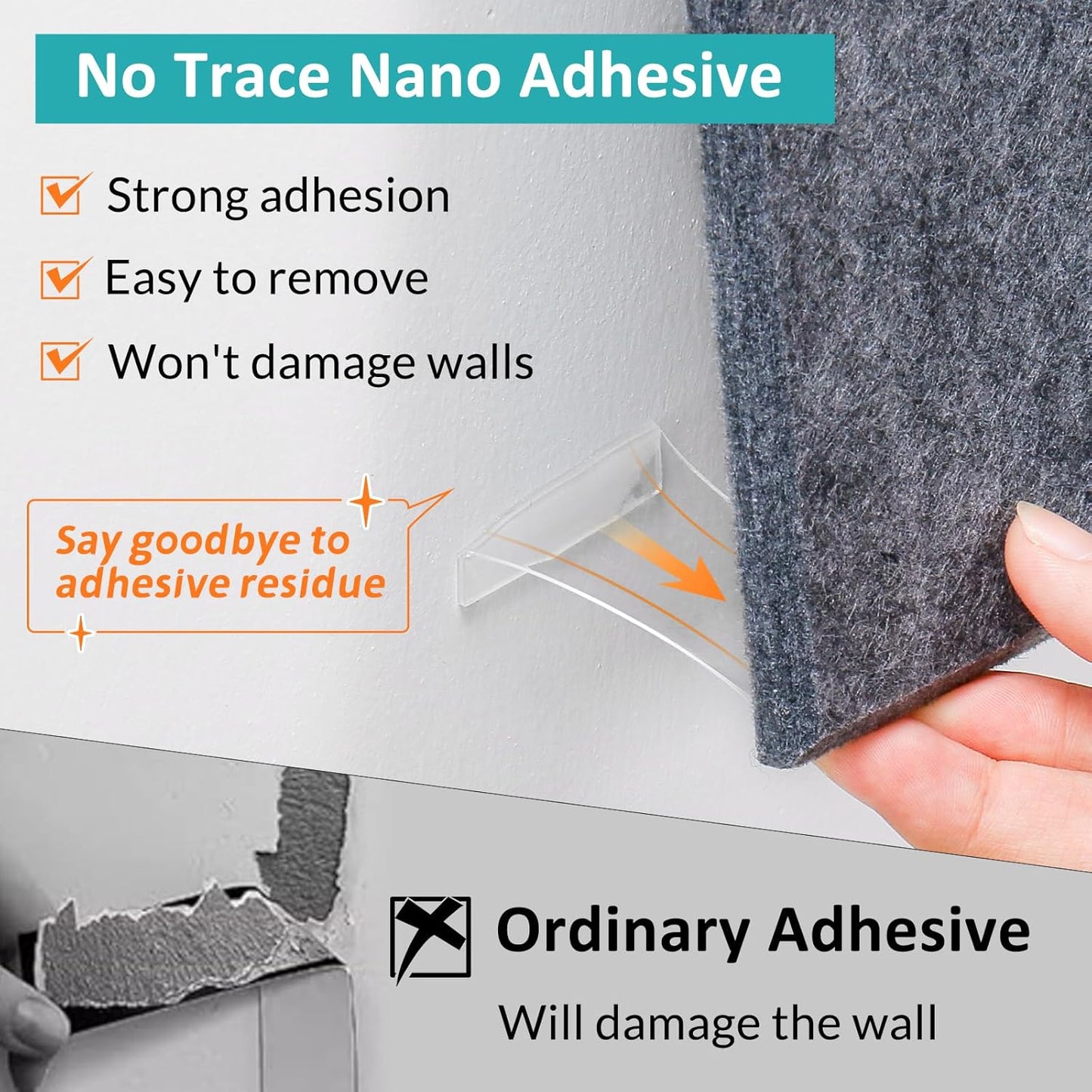 Large Cork Bulletin Board - 48" x 36" Cork Board for Walls - 12 Pack Felt Wall Tiles with Safe Removable Adhesive Tabs - Bulletinboard for Office Classroom Home Decor - Drak Grey