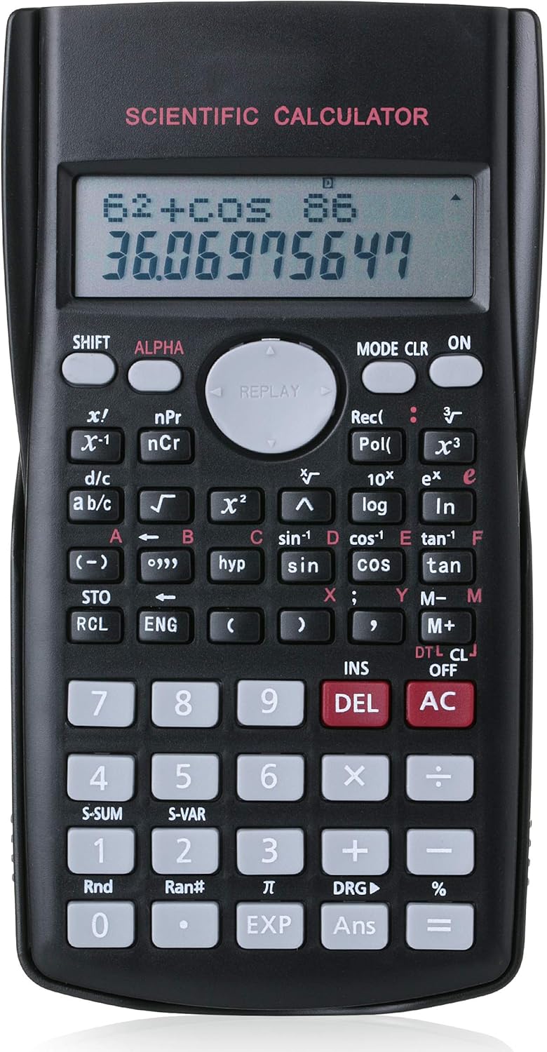 Mr. Pen Scientific 2 Line Calculator - Fraction & College Math Calculator for Students & Engineers, Back to School Supplies