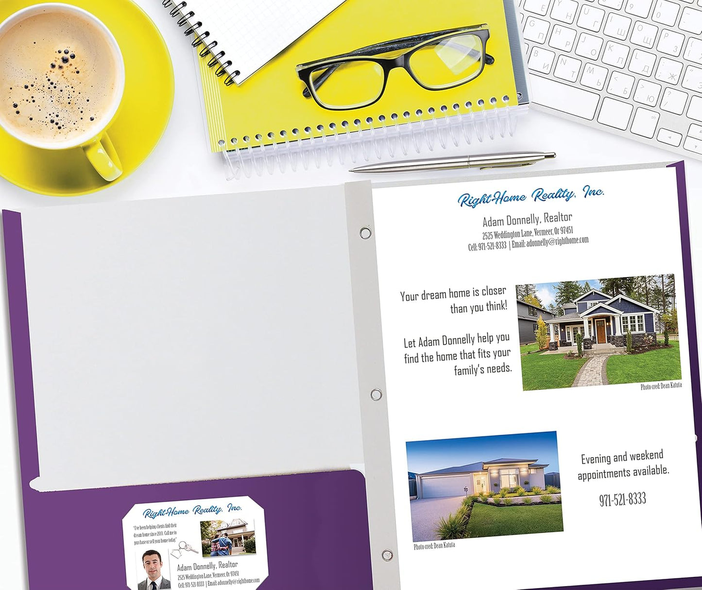 Better Office Products Letter Size Paper Portfolios, Case of 100, Assorted Primary Colors, with Fasteners (Assorted, 2 Pocket Paper Folders)