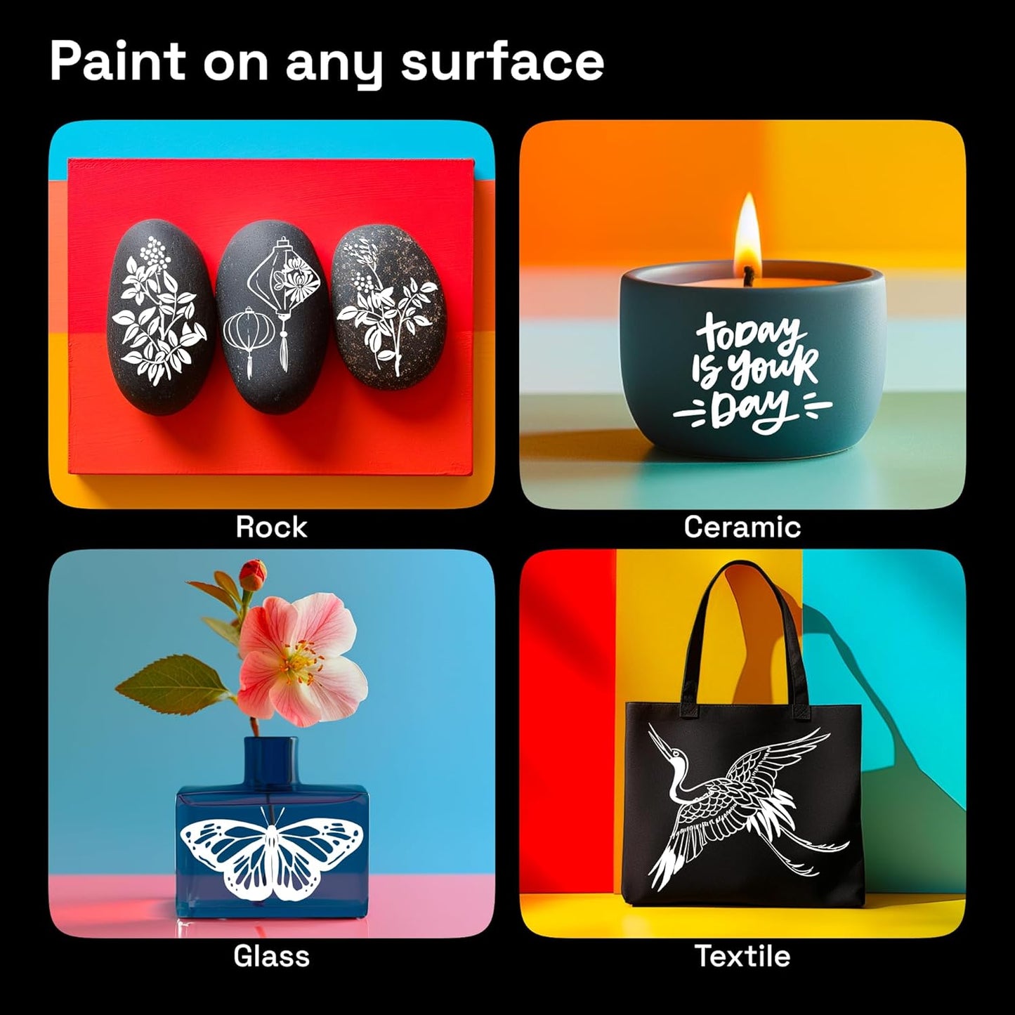 ARTISTRO 2 White Dual-Tip Acrylic Paint Pens - Multisurface Markers for Fabric, Plastic, & More, 1 mm Fine & Brush Tips