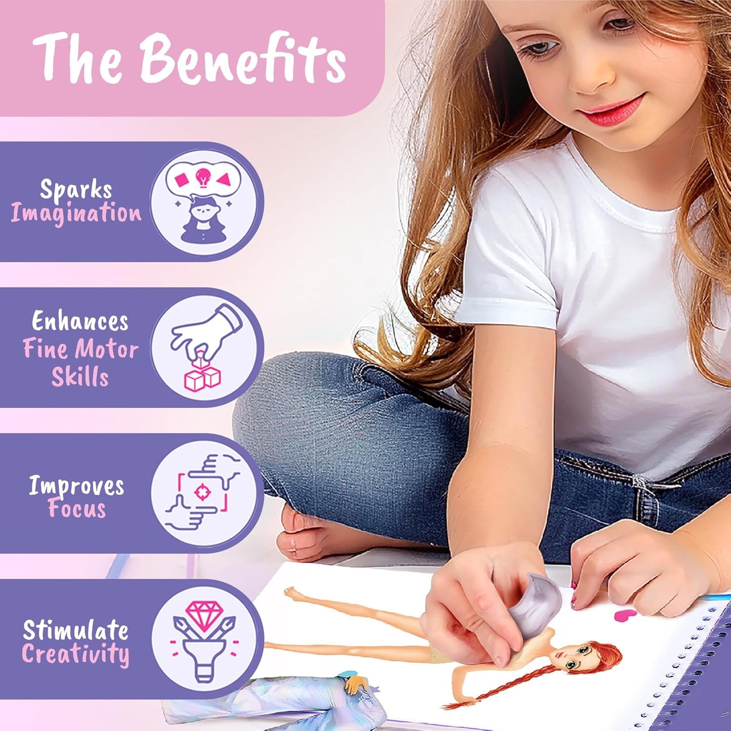 Sticker Dress-Up Dancers. Sticker Activity Book for Kids. Learn Girls Fashion Design, Dancer Poses with Sticker, and Guide for Kids 5 and up. Girls Fashion Paper Dolls Dress up Games