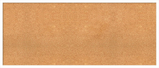 Amanti Art Natural Cork Board for Wall, 21x49 Vision Board with White Frame, Oversize Corkboard Office Decor for Home Organization, Modern Corkboard Pinboard to Display Items for Home Organization in