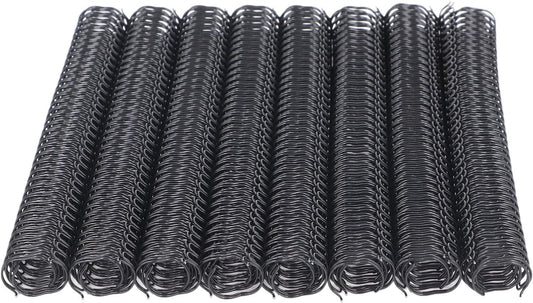 100 Pack Double Loop Wire Binding Spines, YolieraArt 1/4 Inch Spiral Binding Coils for Letter Size,Metal Bindings for Notebook Binder Machine (20 Sheet Capacity, 100P, 3:1 Pitch Twin Combs, Black)
